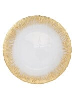 Vietri Rufolo Glass Gold Brushstroke Dinner Plate