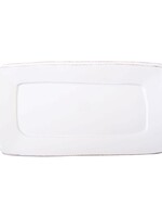 Vietri Lastra Handled Rect Platter White
