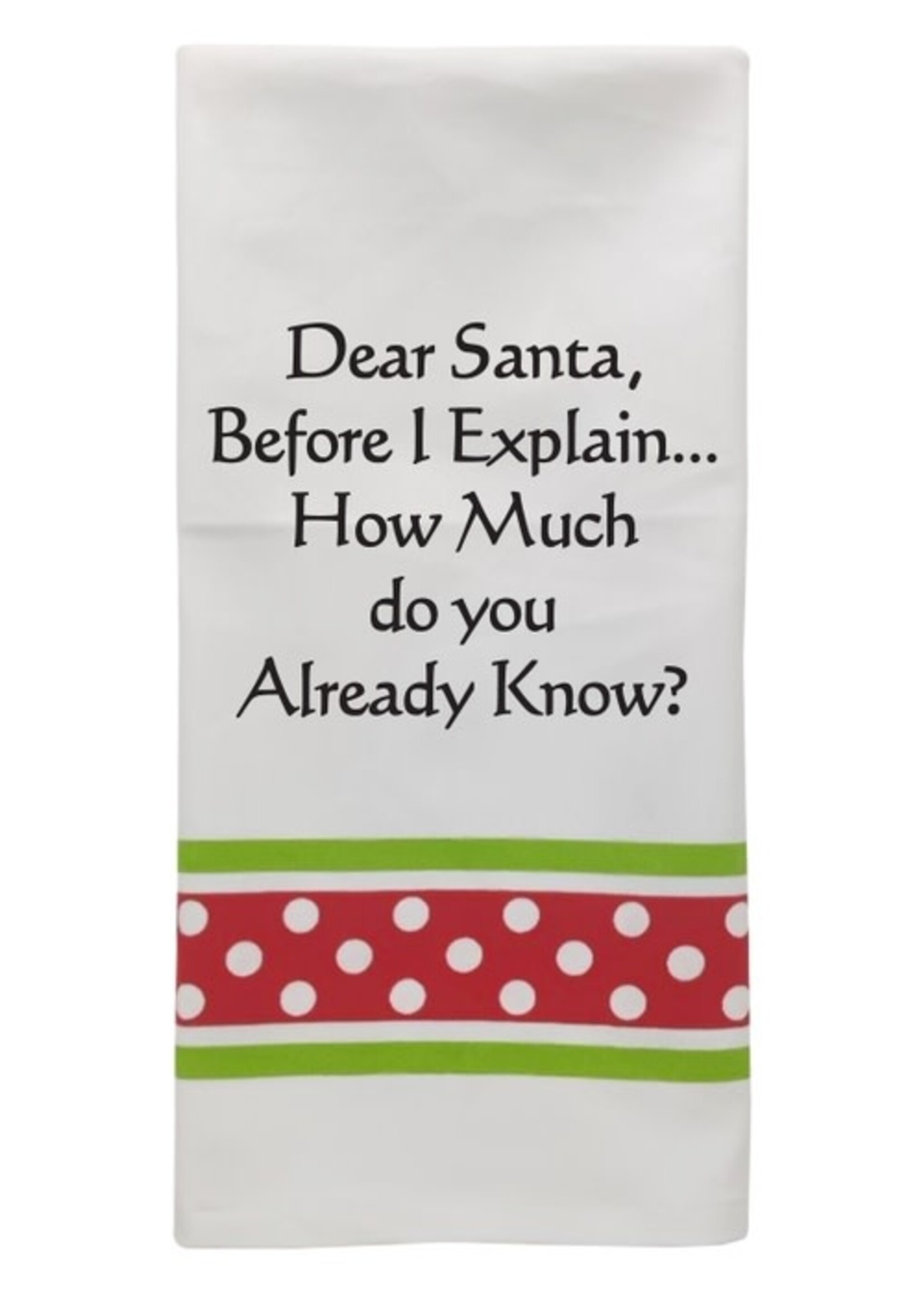 Christmas Towel Dear Santa, Before I Explain
