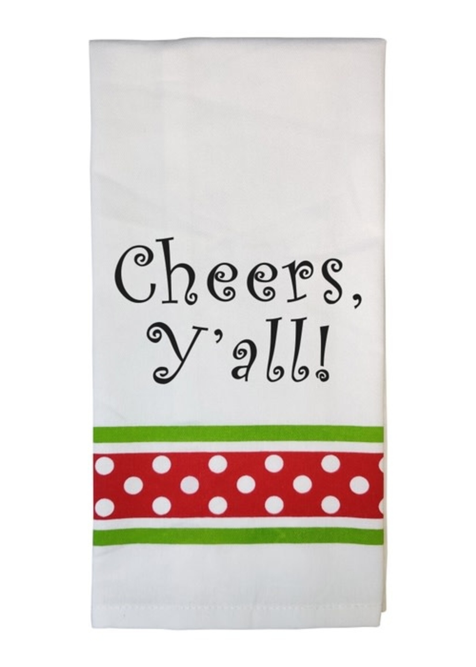 Wild Hare Designs Christmas Towel Cheers Y'all