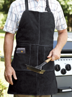 Outset Black Leather Grill Apron