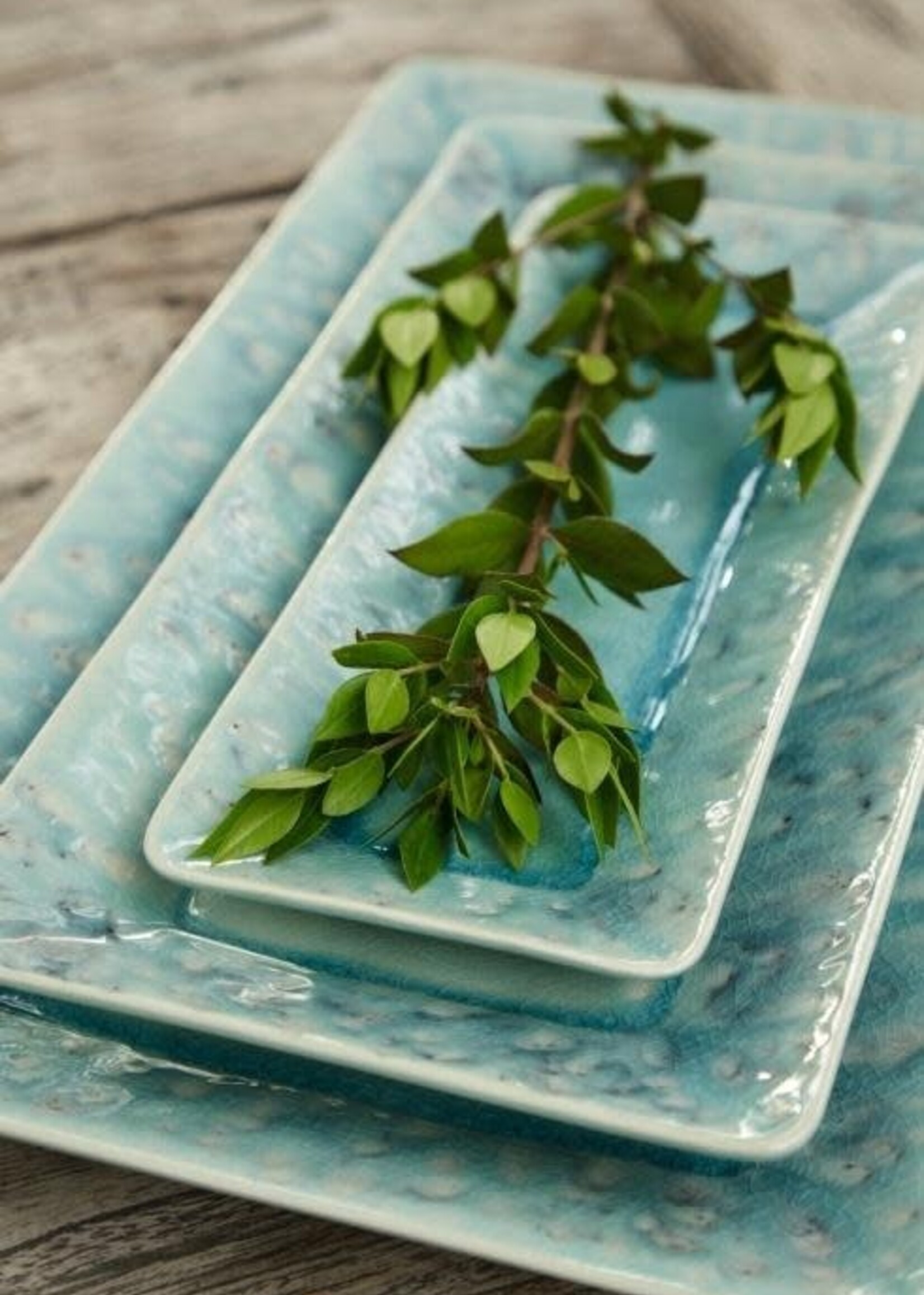 Madeira Blue 13.25" Rectangular Tray