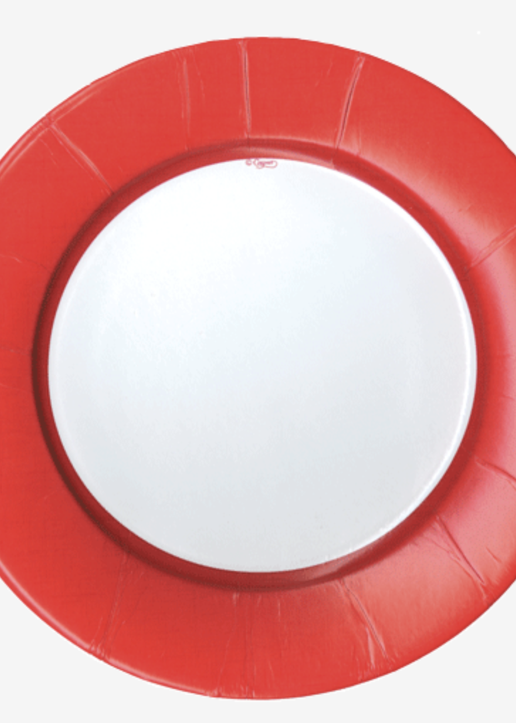 Caspari Paper Dinner Plates : Red Linen