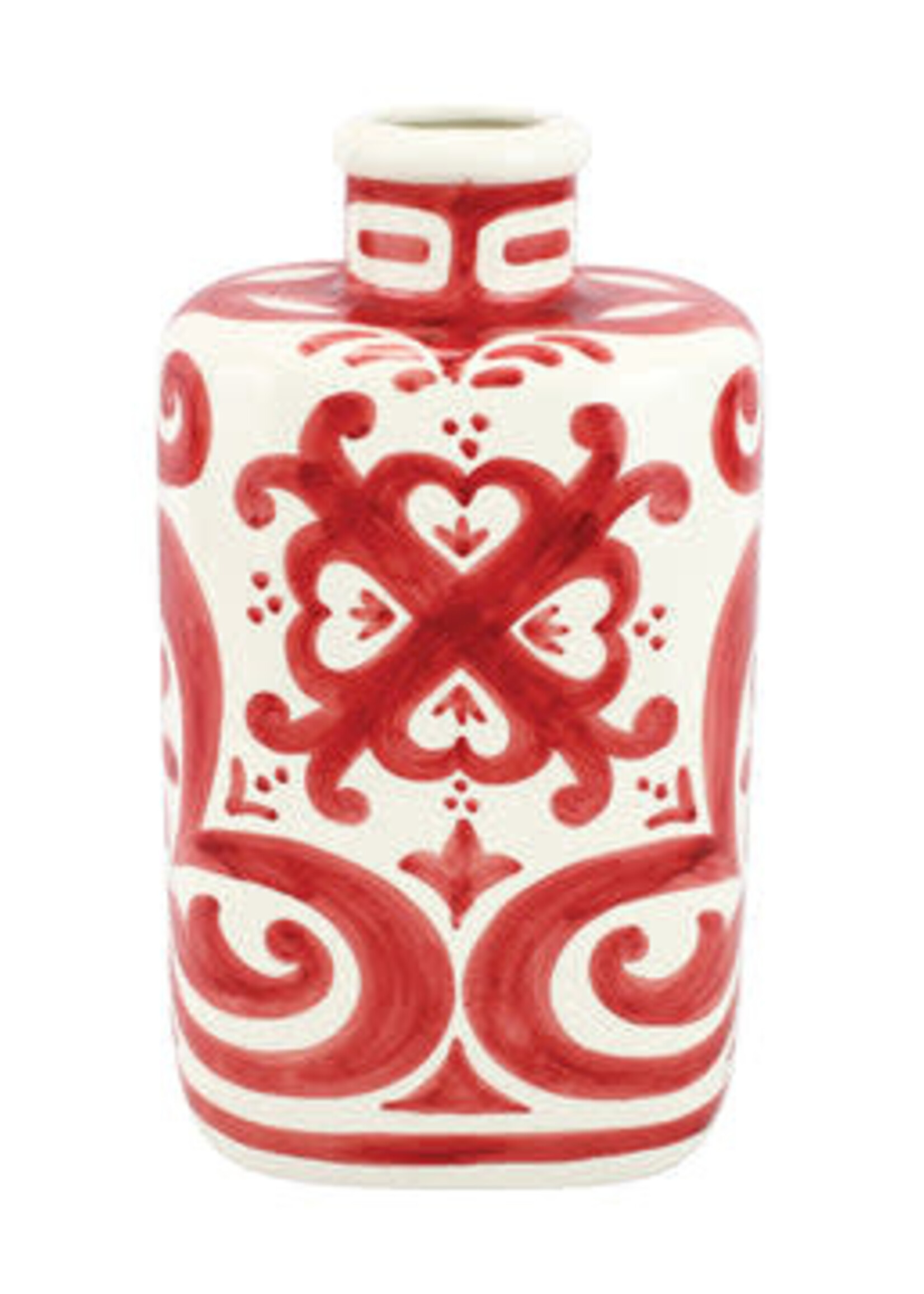 Vietri Mosaico Red Oval Vase LG Retired