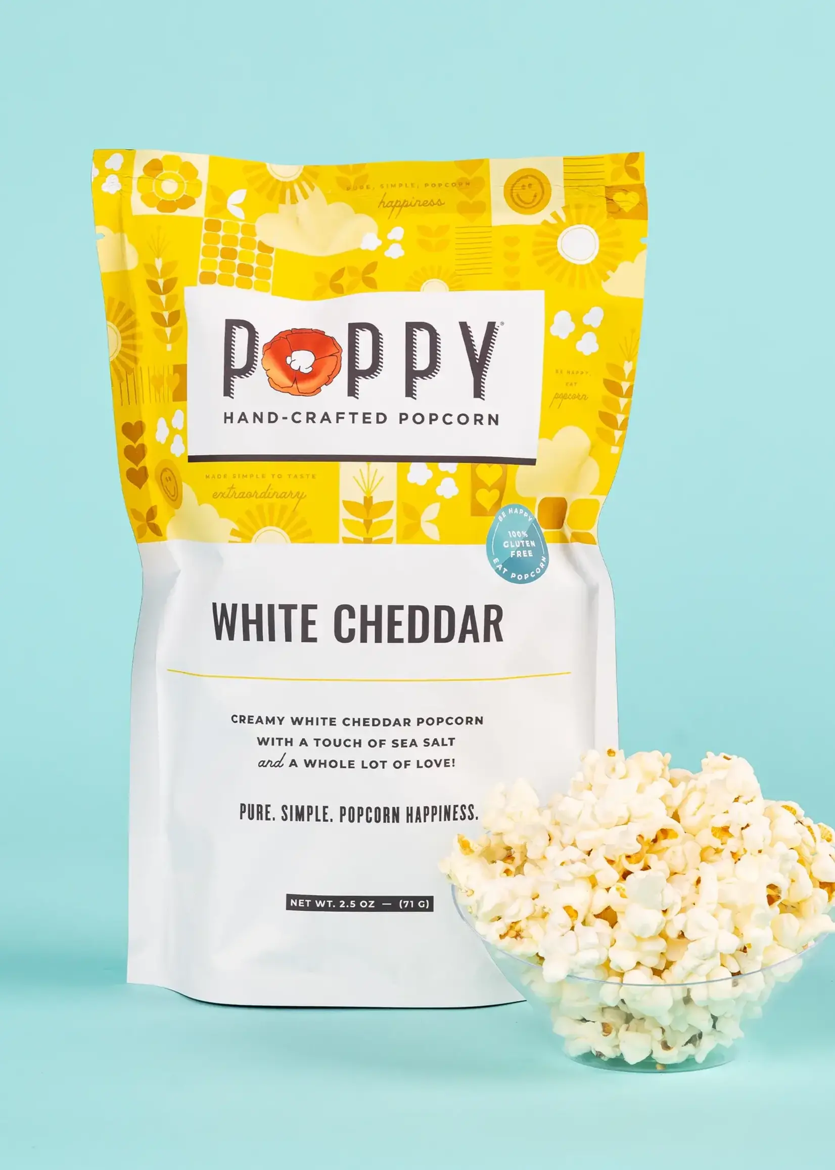 Poppy Handcrafted Popcorn White Cheddar Market Bag