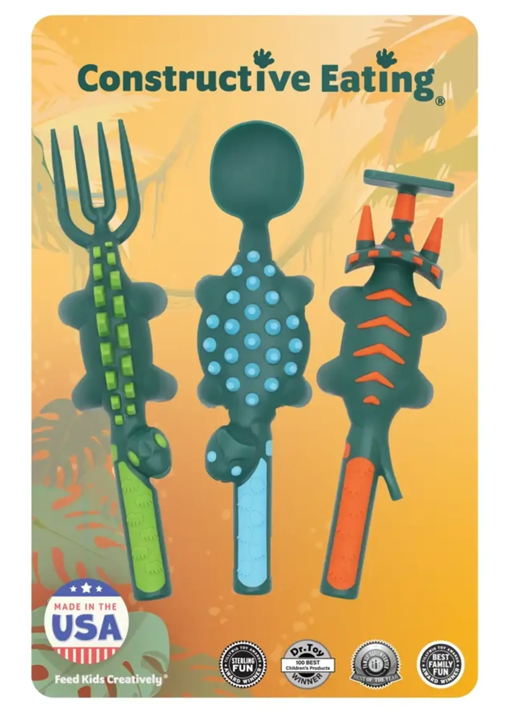 Constructive Eating Dino Utensils S/3