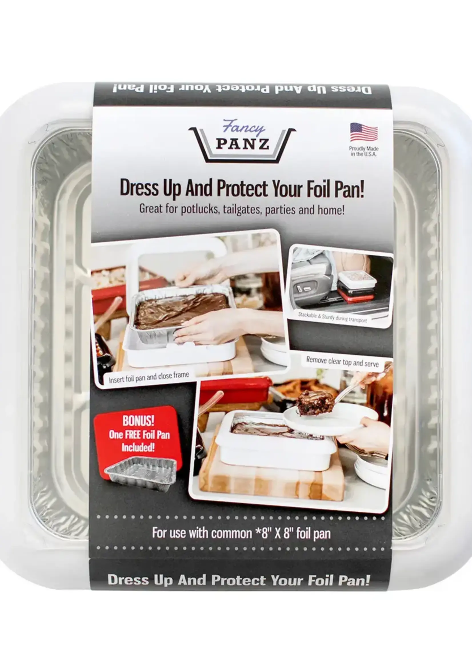 Fancy Panz Square White 8x8 Foil Pan Holder
