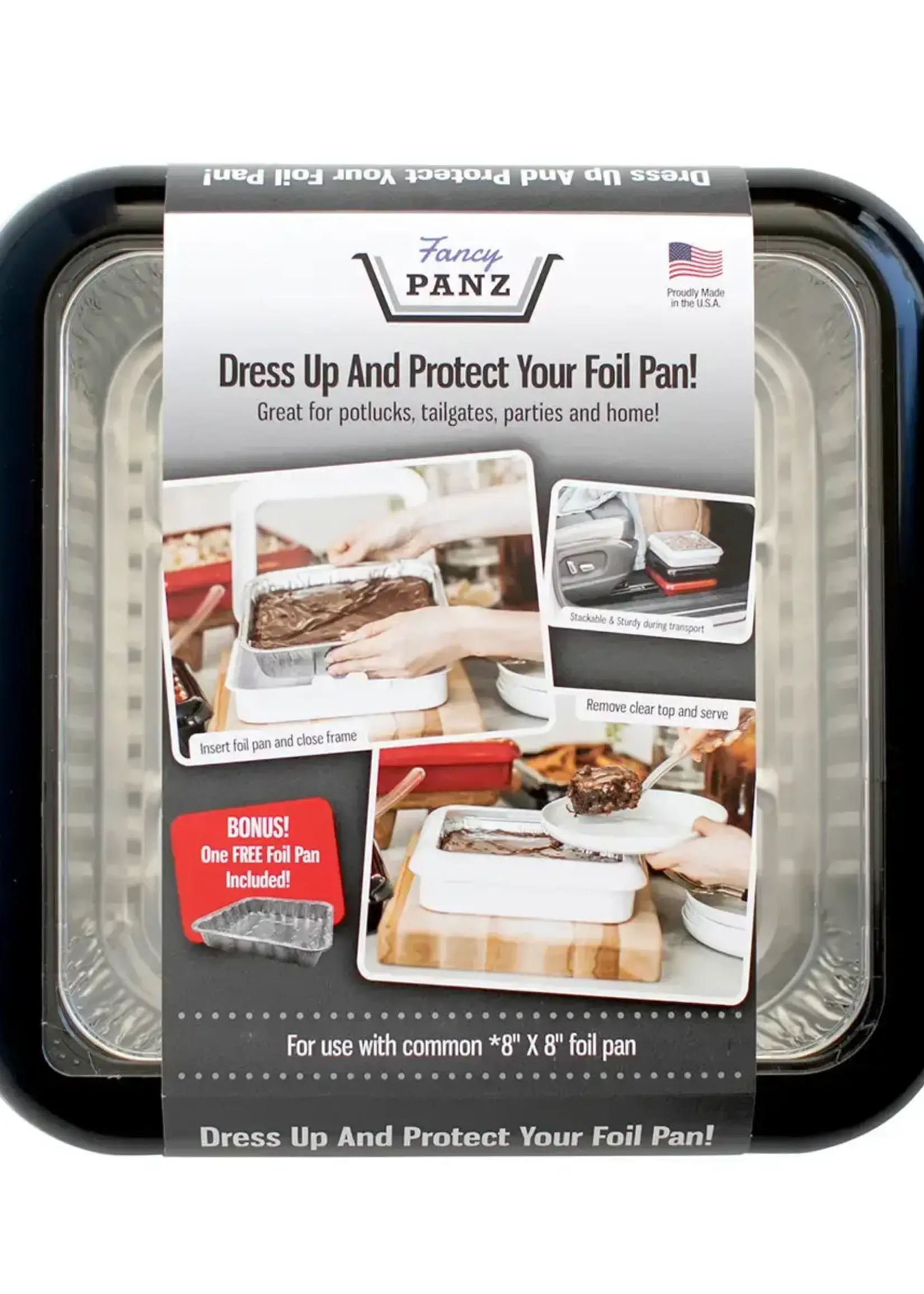 Fancy Panz Square Charcoal 8x8 Foil Pan Holder