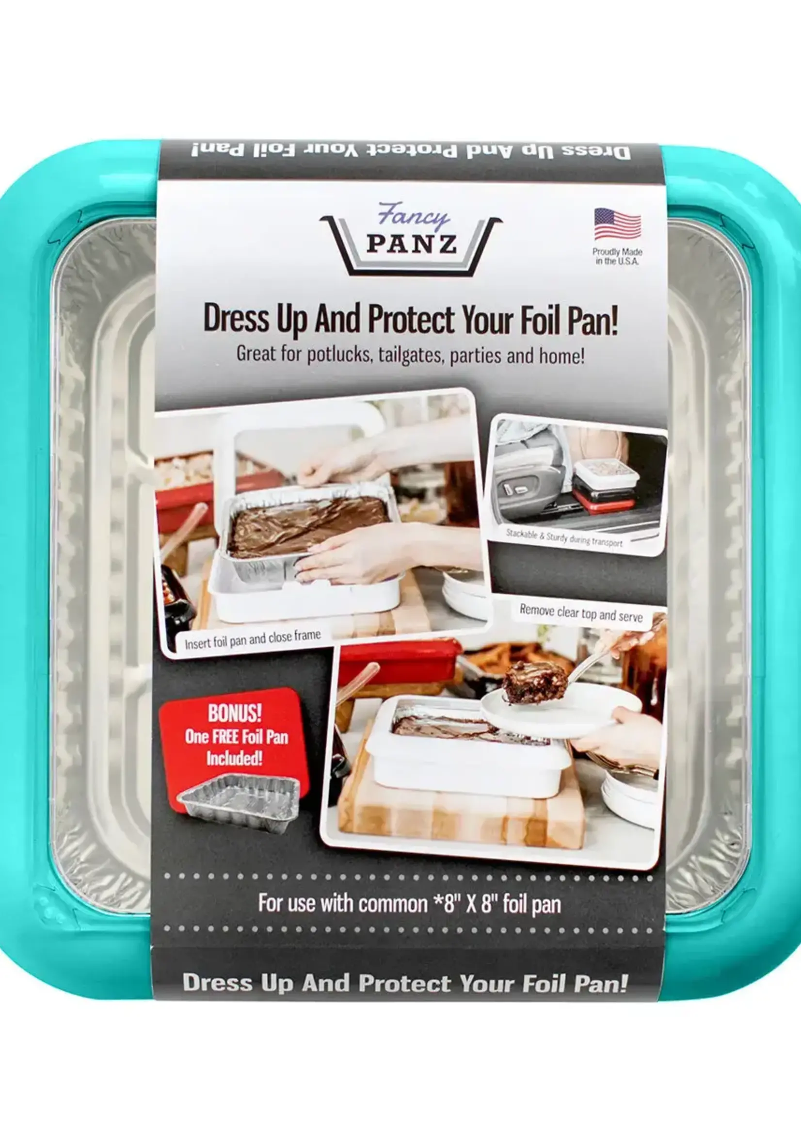Fancy Panz Square Aqua 8x8 Foil Pan Holder
