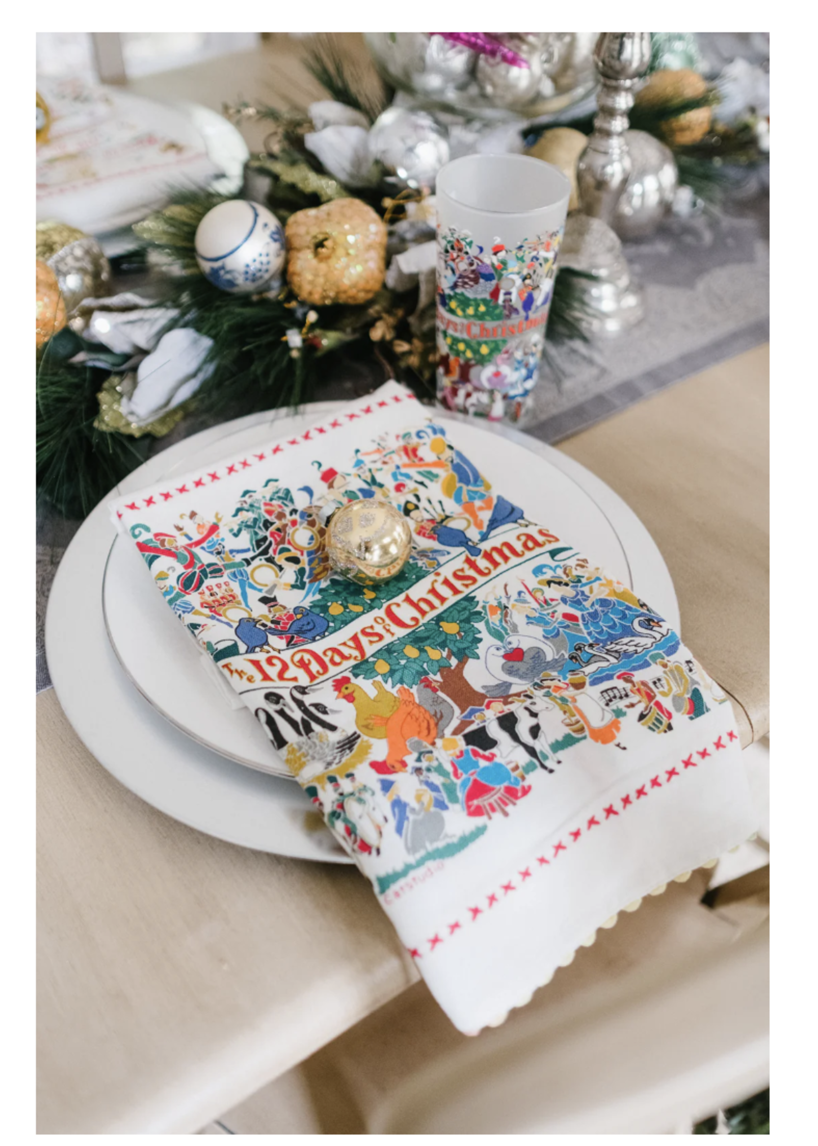 Cat Studio 12 Days of Christmas Dish Towel