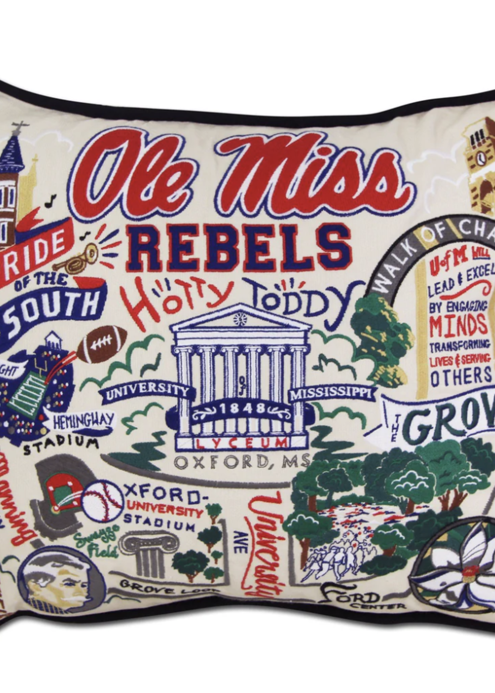 Cat Studio Mississippi, University of (Ole Miss) Collegiate Embroidered Pillow