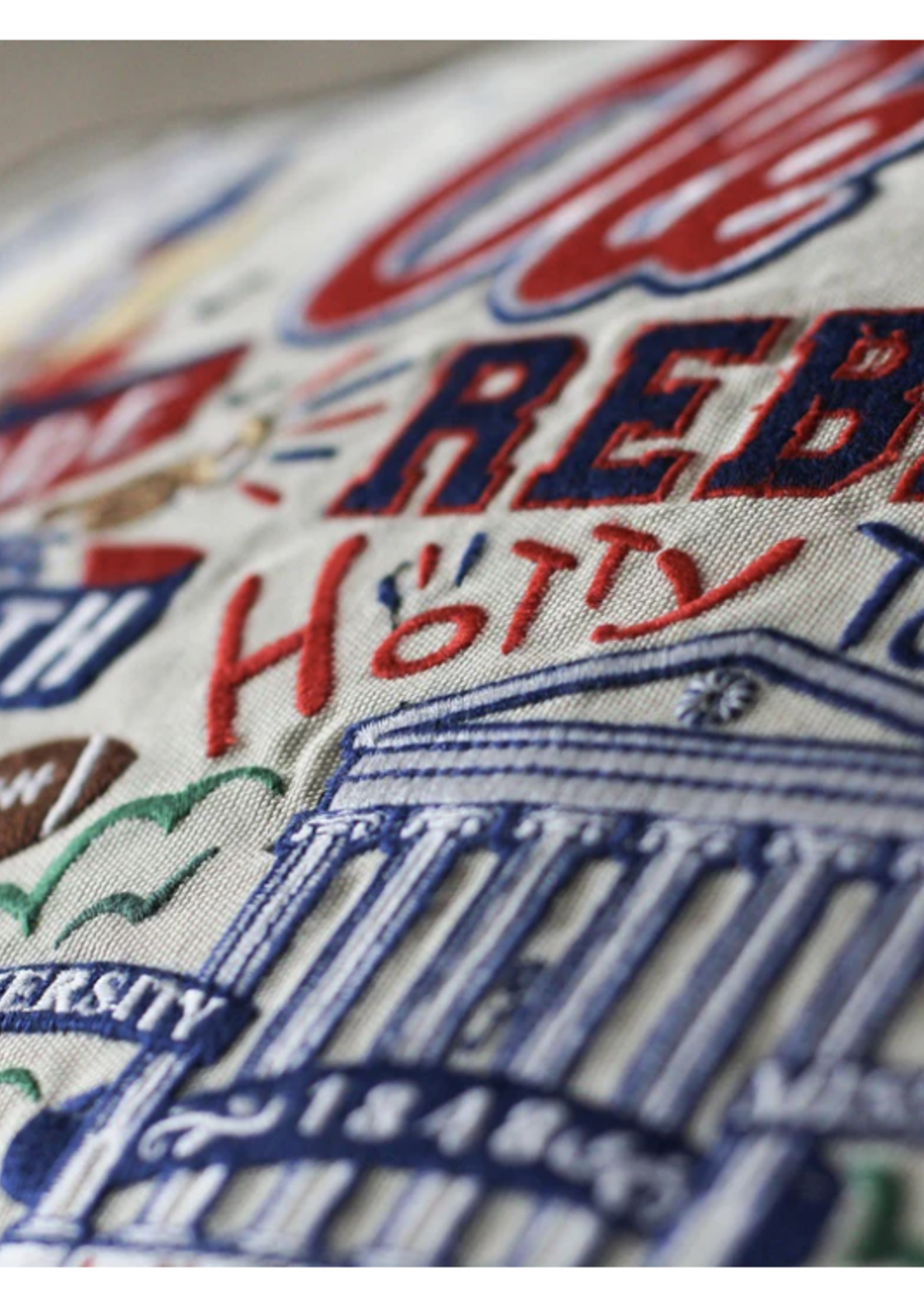 Cat Studio University of Mississippi (Ole Miss) Collegiate Embroidered Pillow