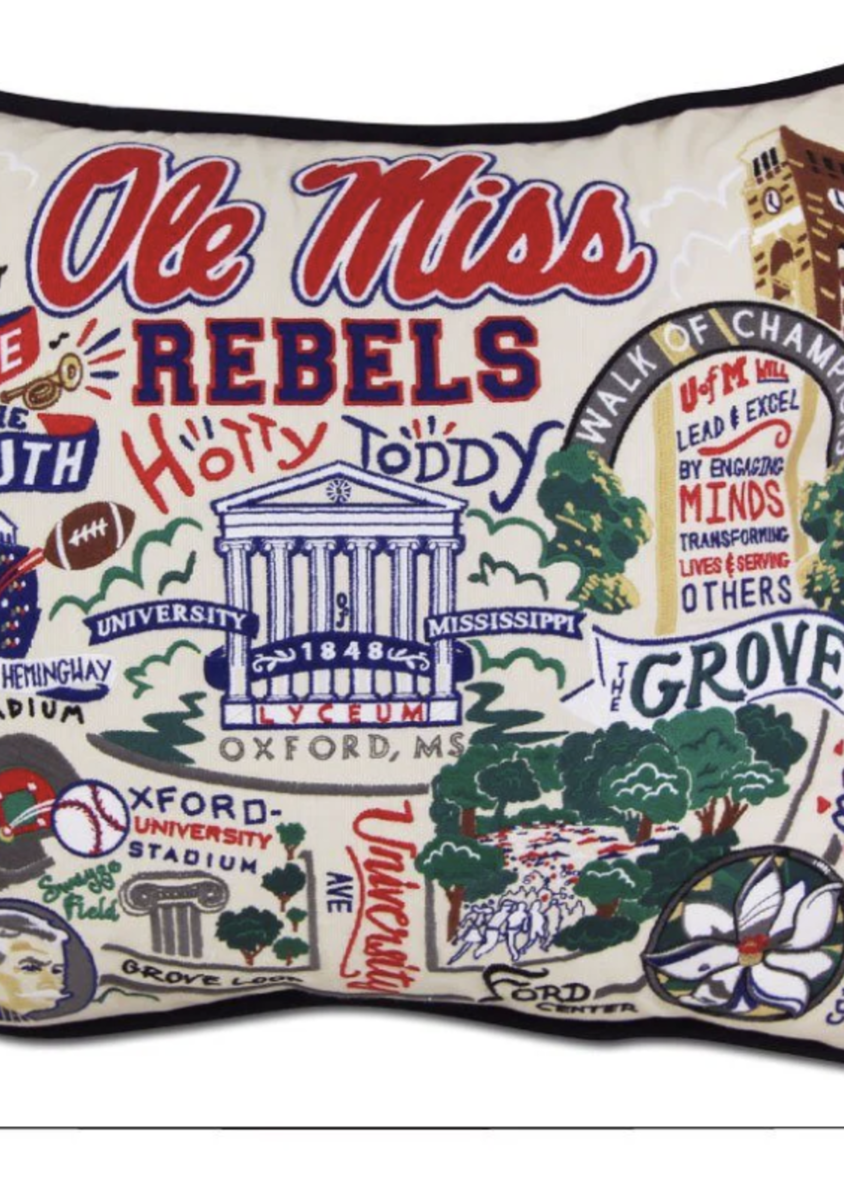 Cat Studio Mississippi, University of (Ole Miss) Collegiate Embroidered Pillow