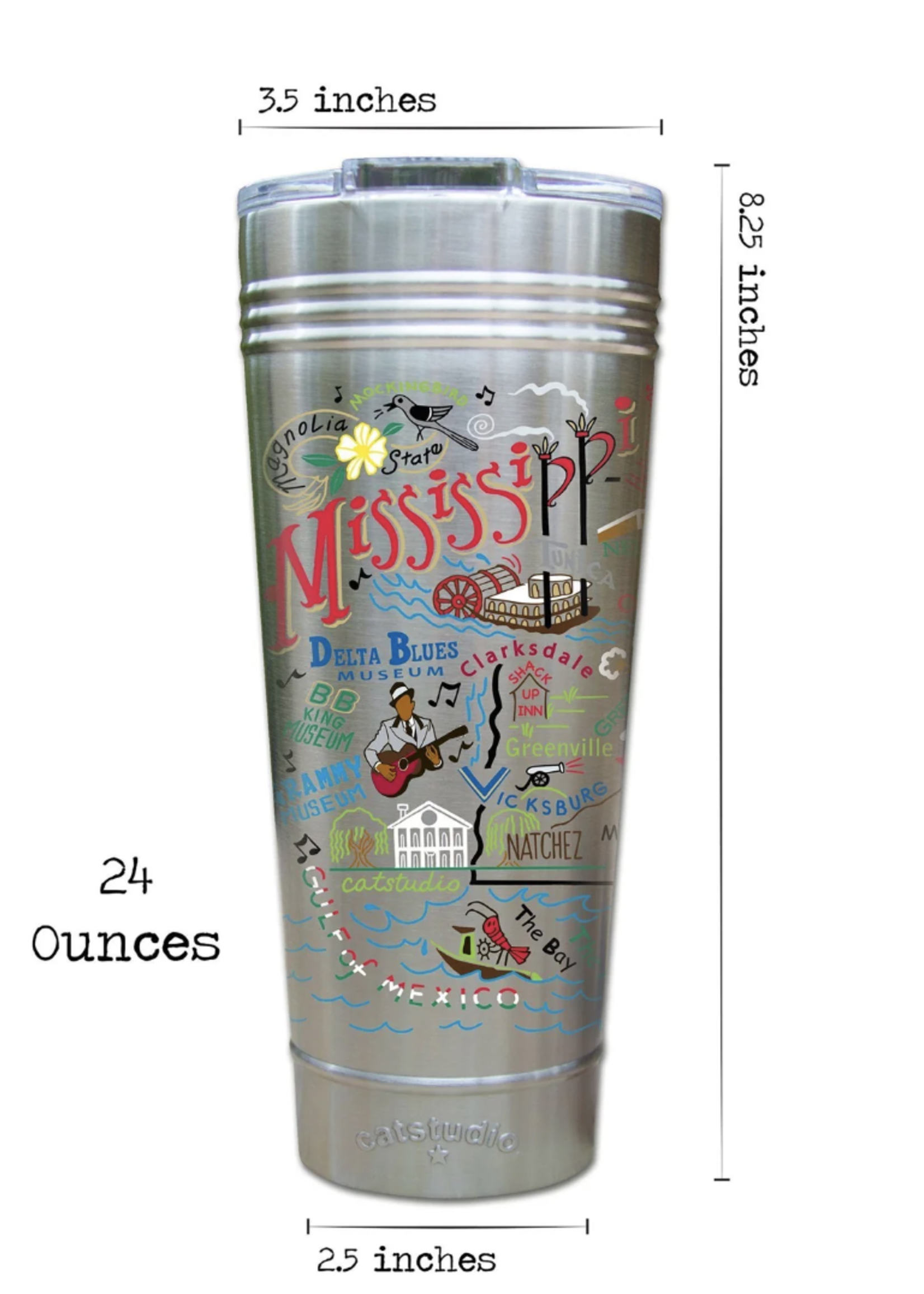 Cat Studio Mississippi Stainless Steel  Thermal Tumbler