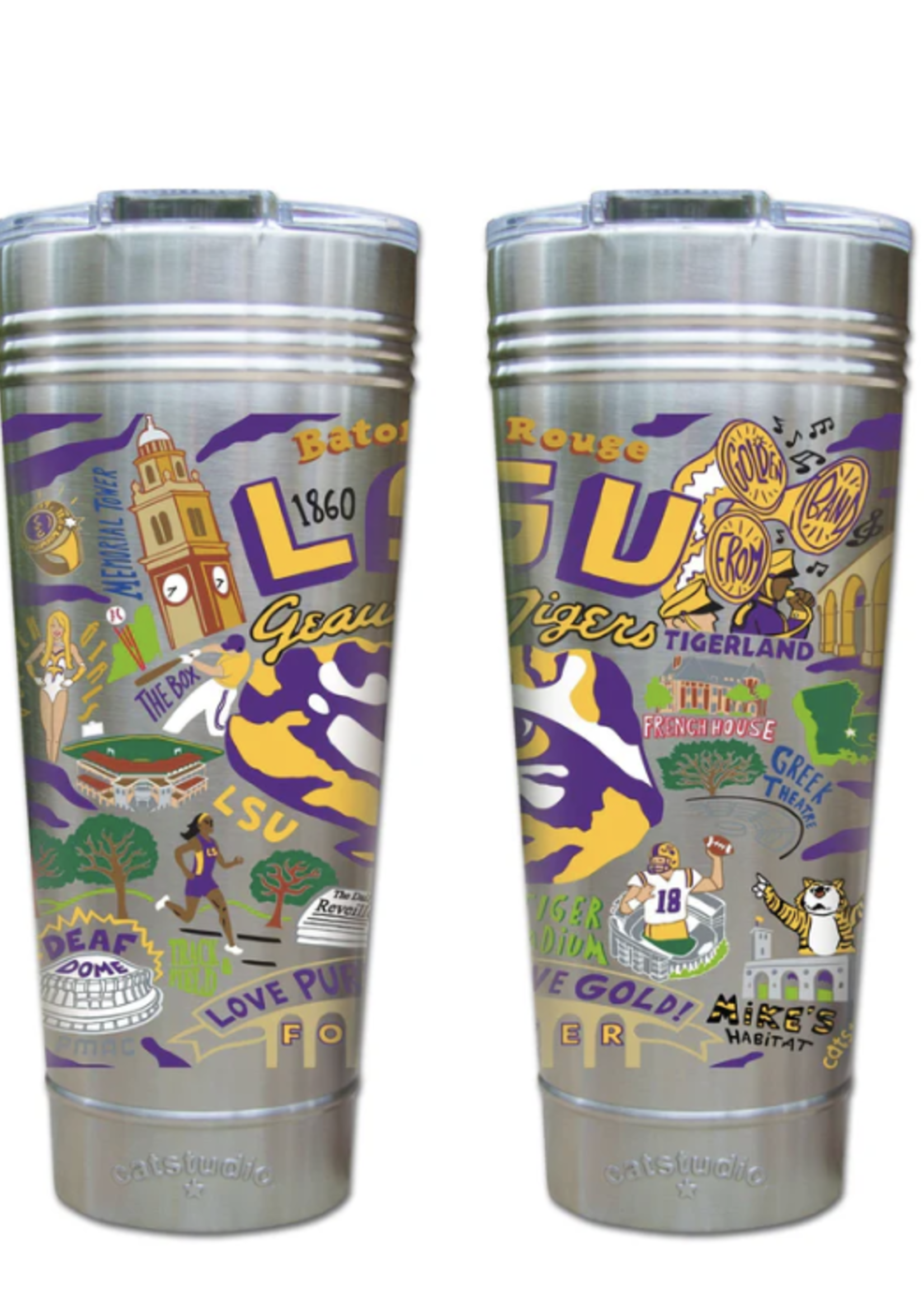 Cat Studio LSU 24oz Stainless Steel Tumbler