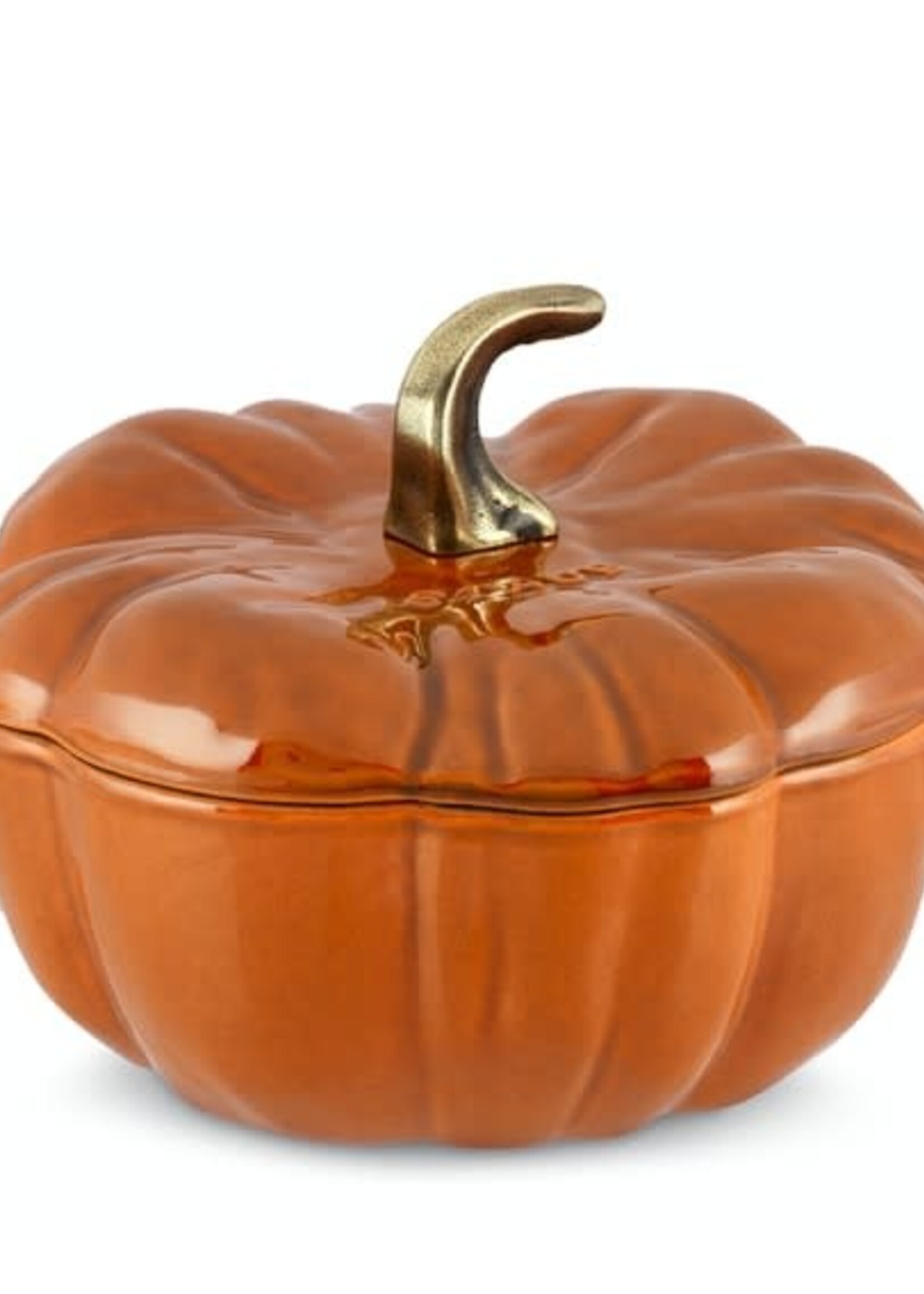 Staub Pumpkin Dutch Oven Cocotte - 3.5-Qt. Burnt Orange with Brass Knob Fall25