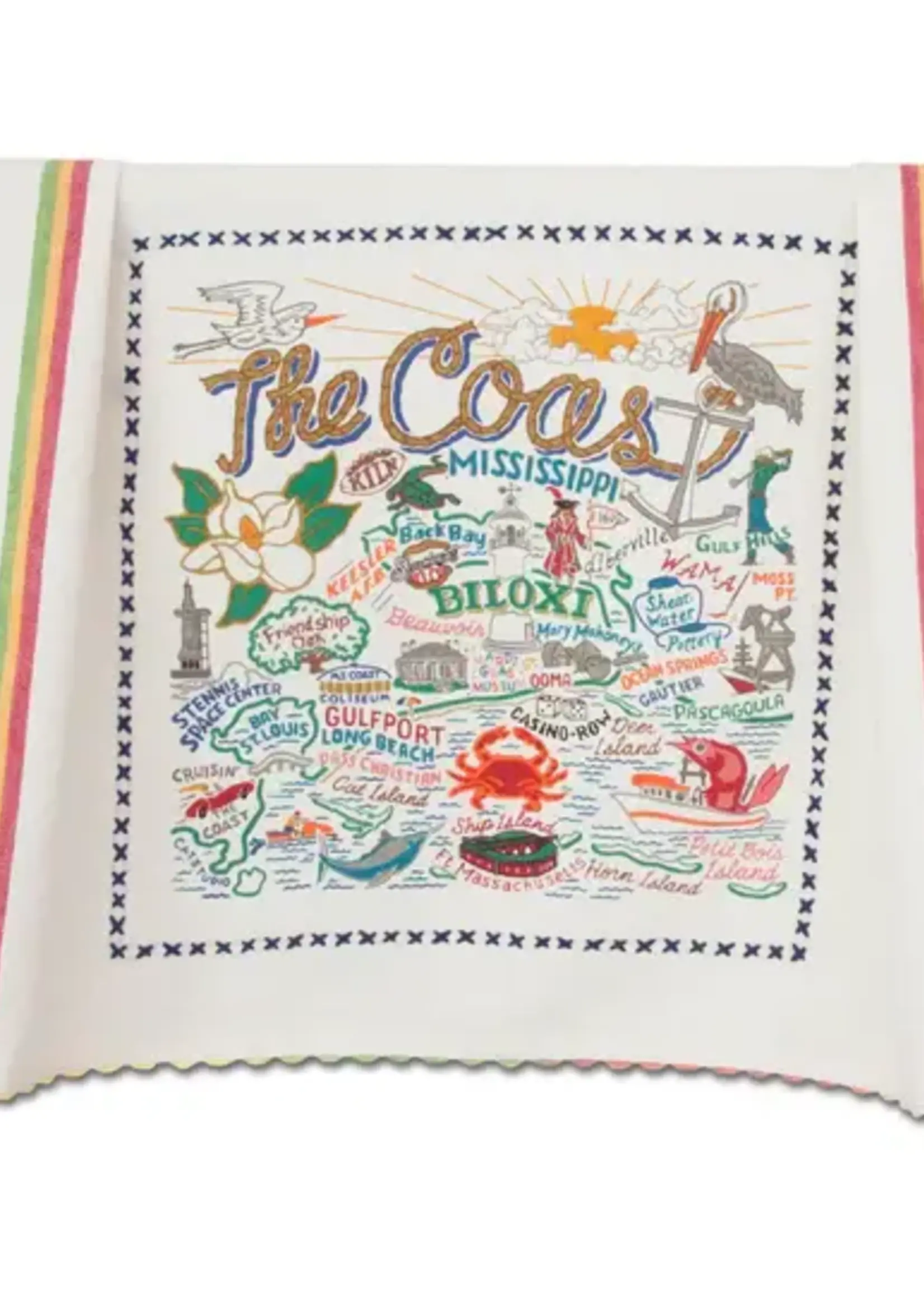 Cat Studio Mississippi Coast Dish Towel
