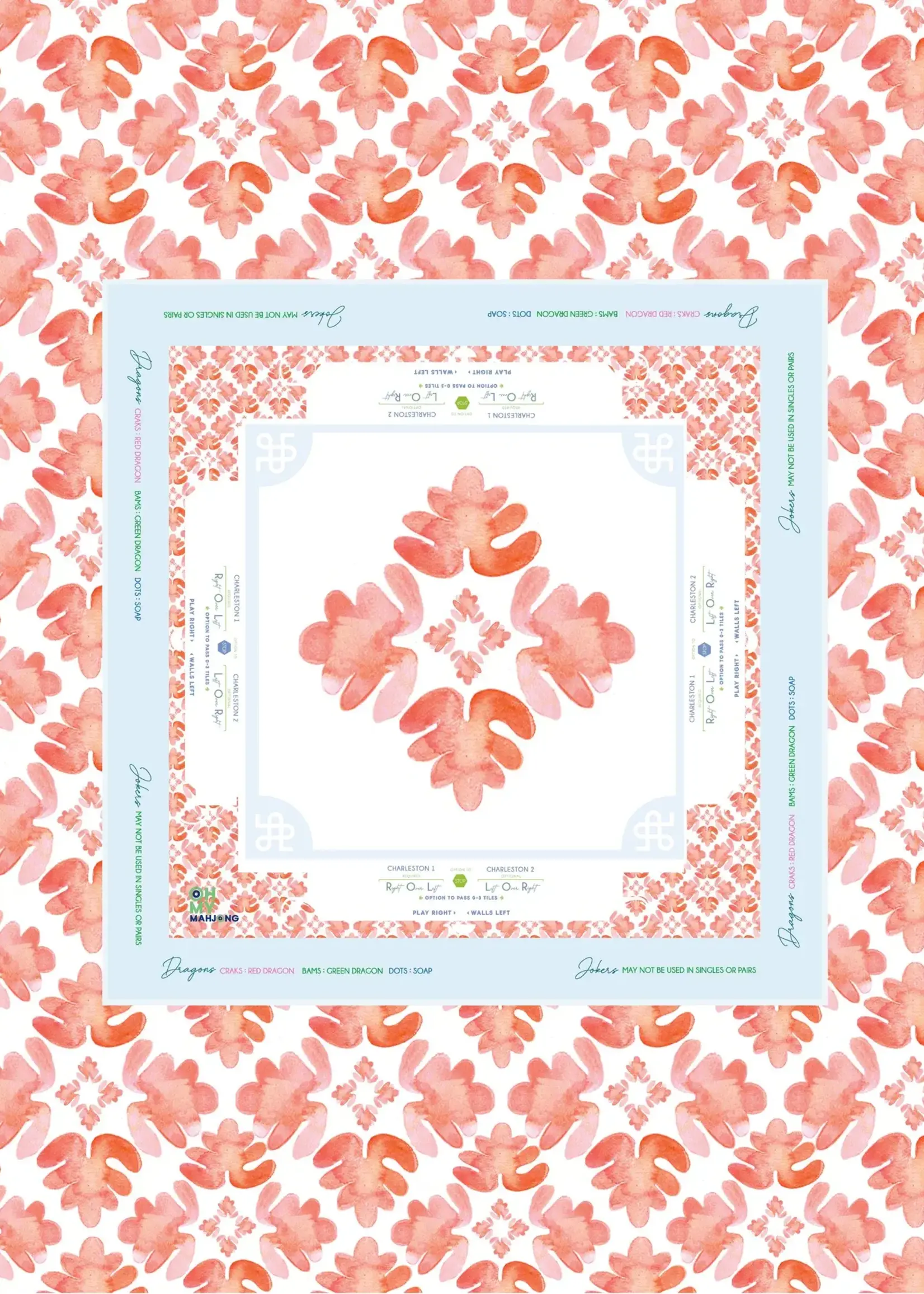 Oh My Mahjong Tablecloth : Pop of Poppy by Brooke Wright