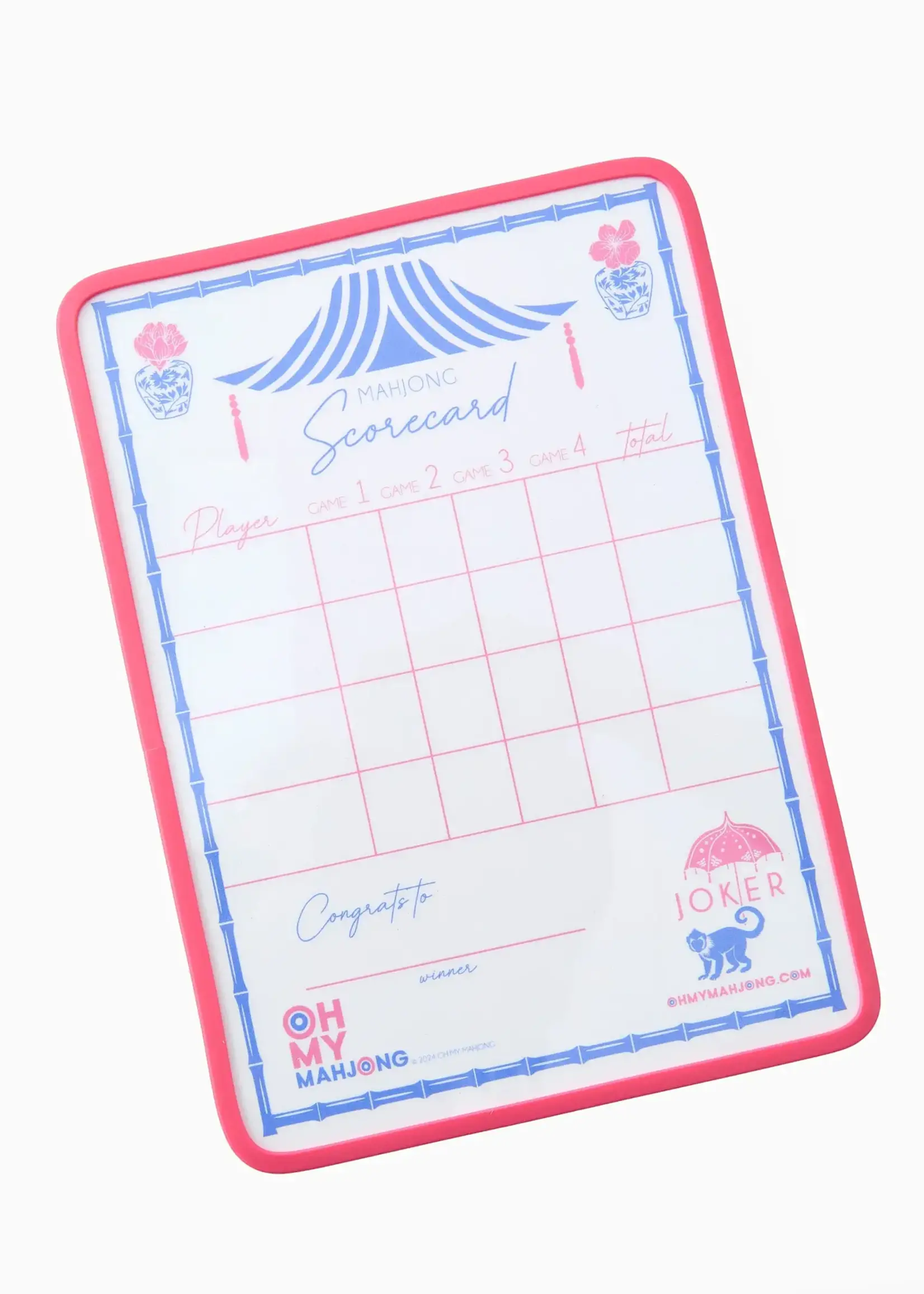 Oh My Mahjong Chinoiserie Scorecard