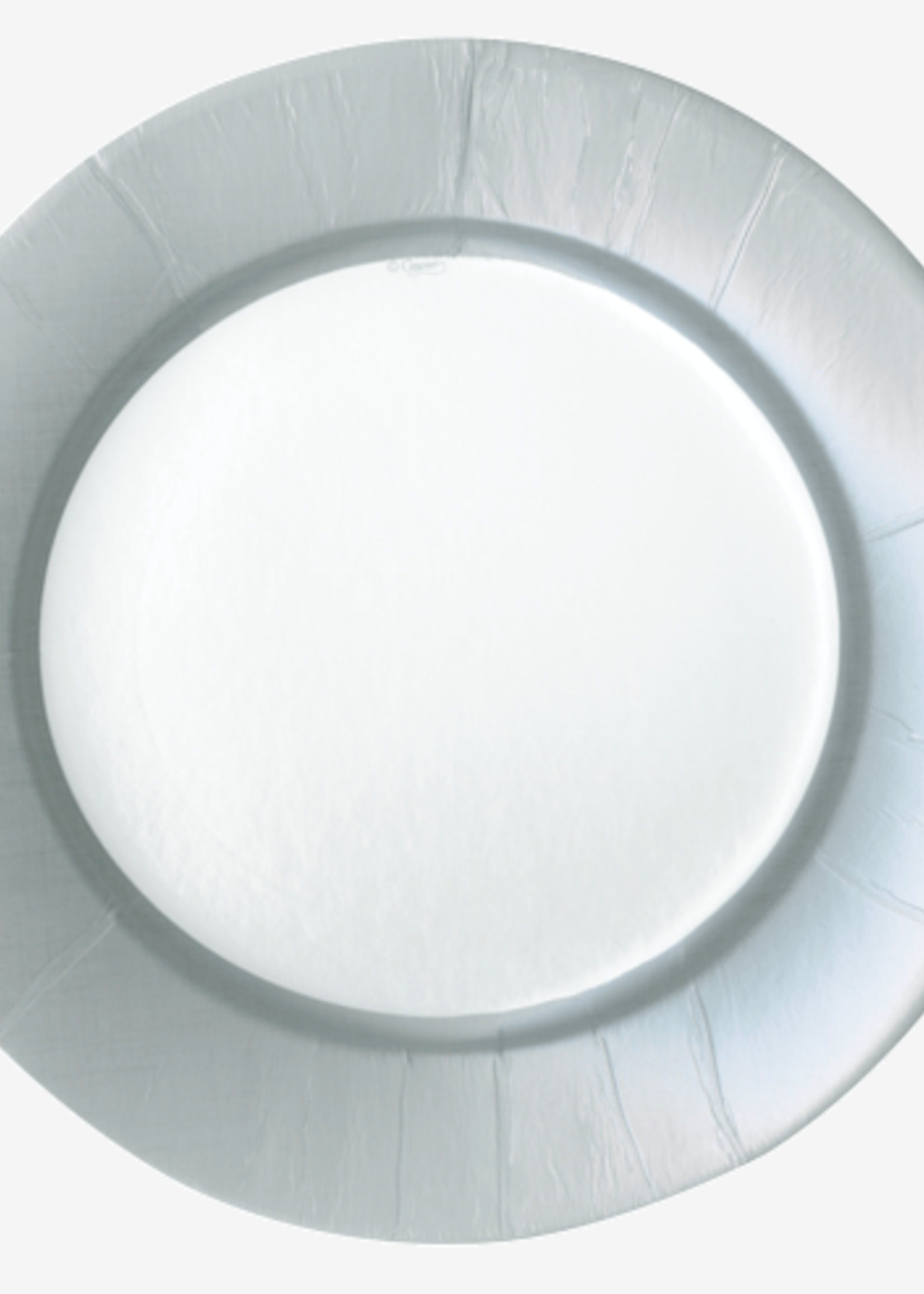 Caspari Dinner Plates : Silver Linen