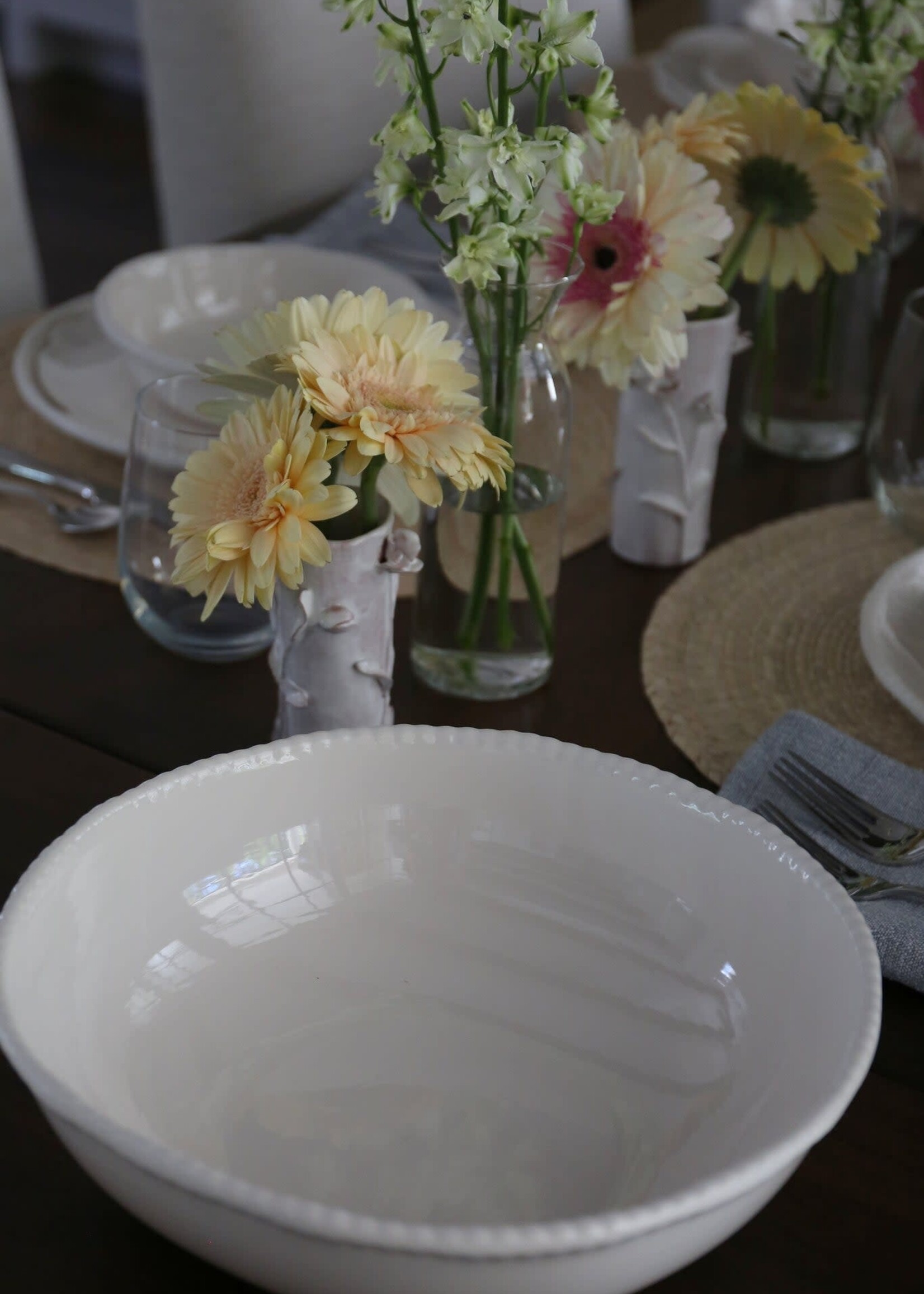 Relish Relish Beaded Serving Bowl Cream