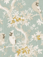 Caspari Cocktail Napkins : Scenic Songbirds Celadon