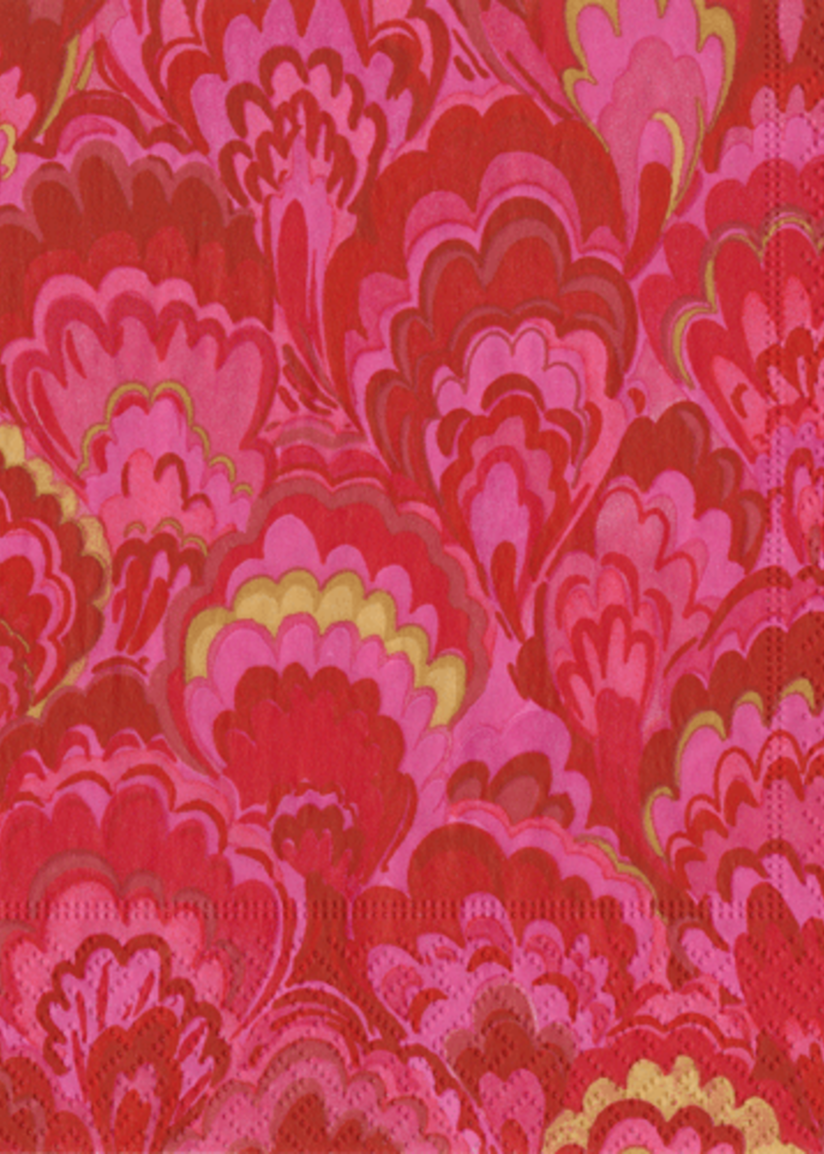 Caspari Cocktail Napkins : Marbled Ceramica Red/Fuchsia