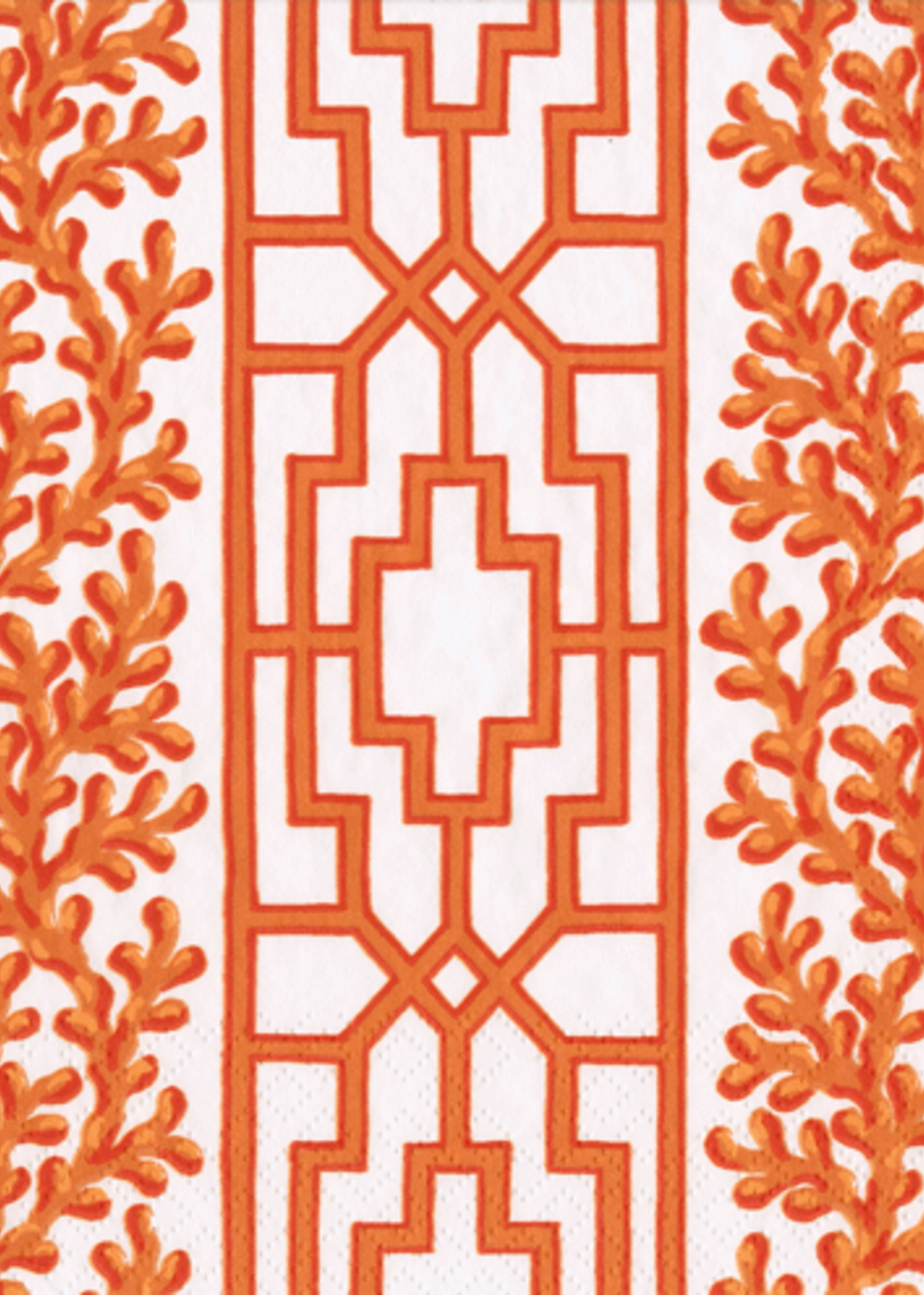 Caspari Cocktail Napkins : Coral and Trellis Coral