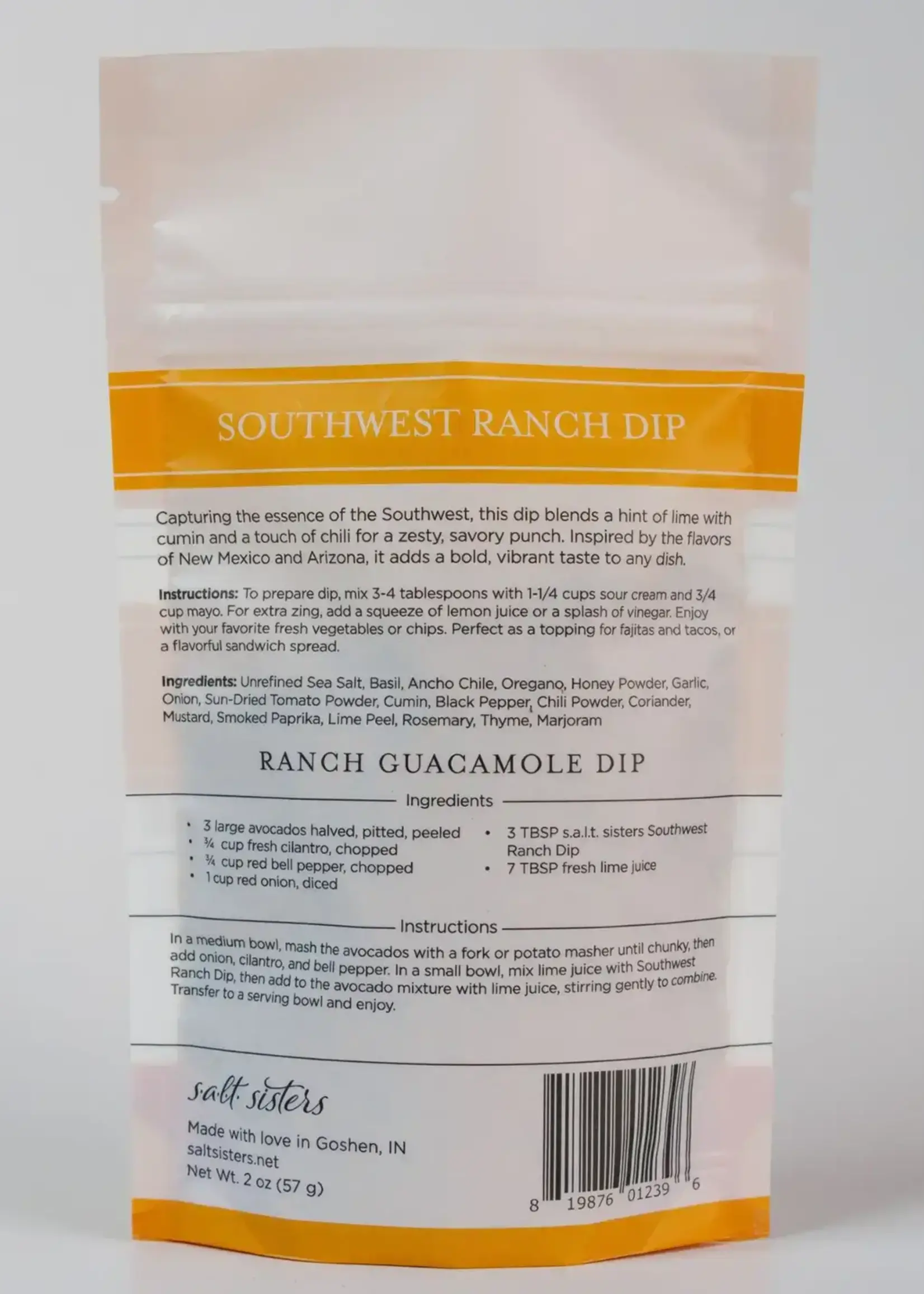Salt Sisters Southwest Ranch Dip Seasoning Mix