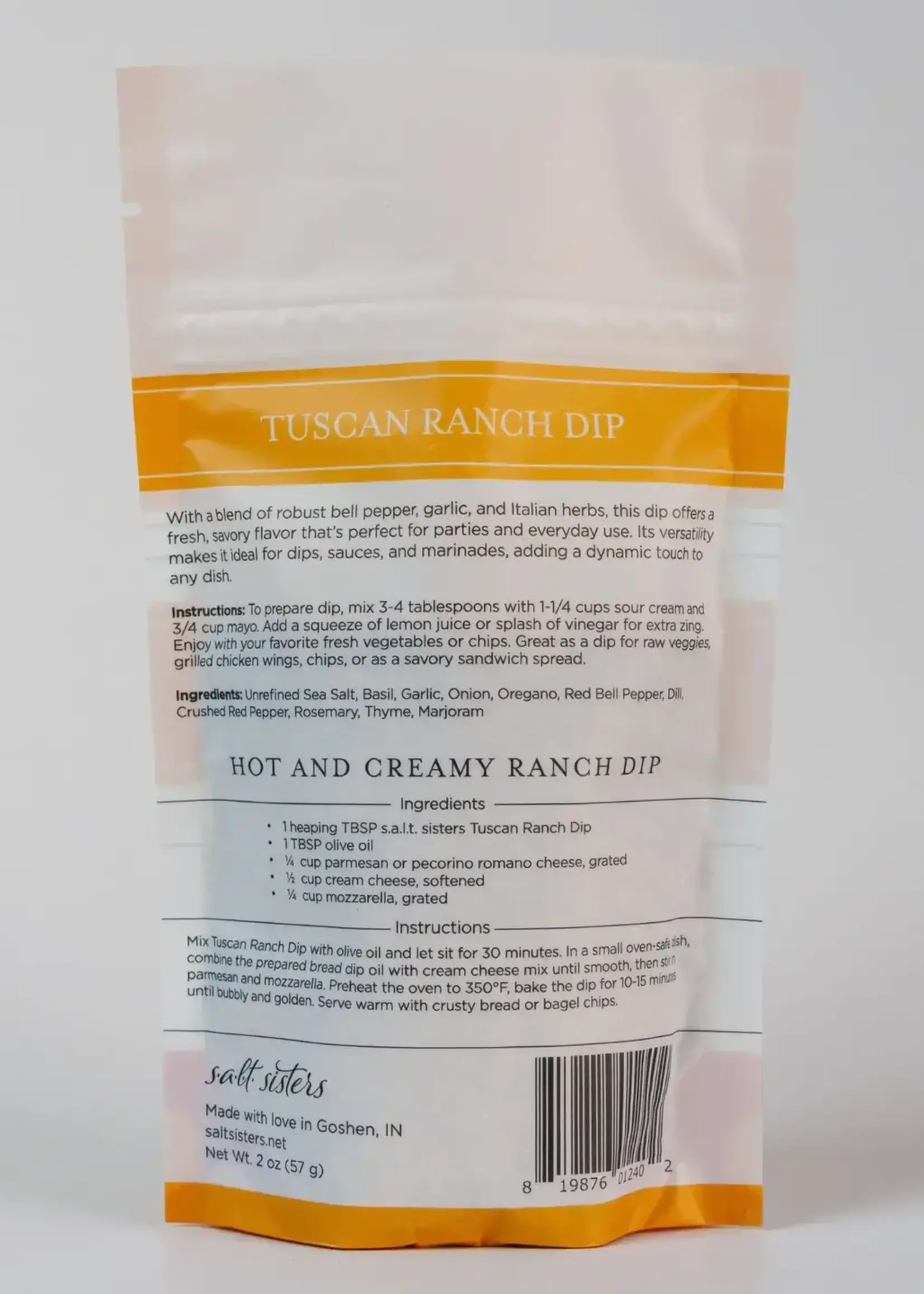 Salt Sisters Tuscan Ranch Bread Dip Seasoning Mix