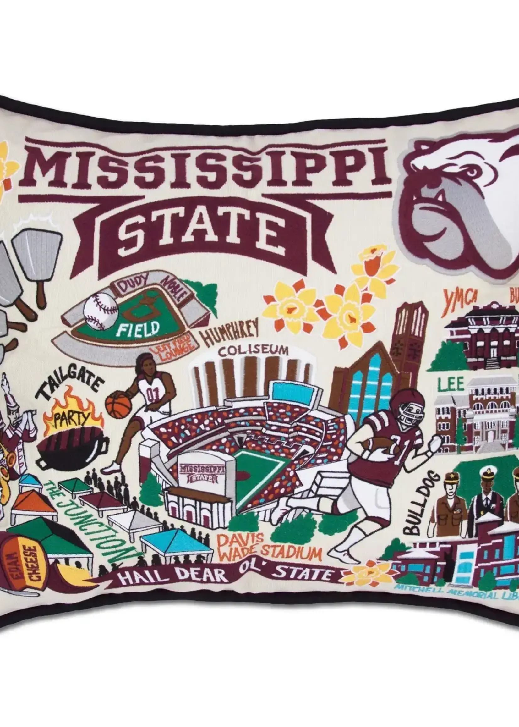 Cat Studio Mississippi State University Collegiate Embroidered Pillow 16x20