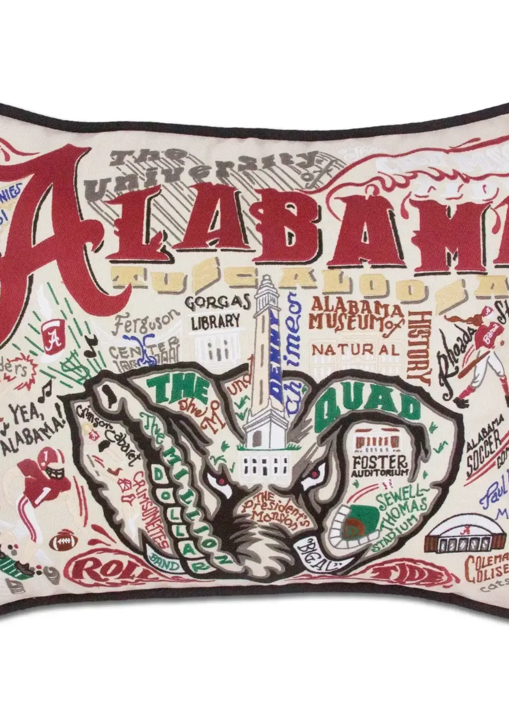 Cat Studio Alabama, University of Embroidered Pillow