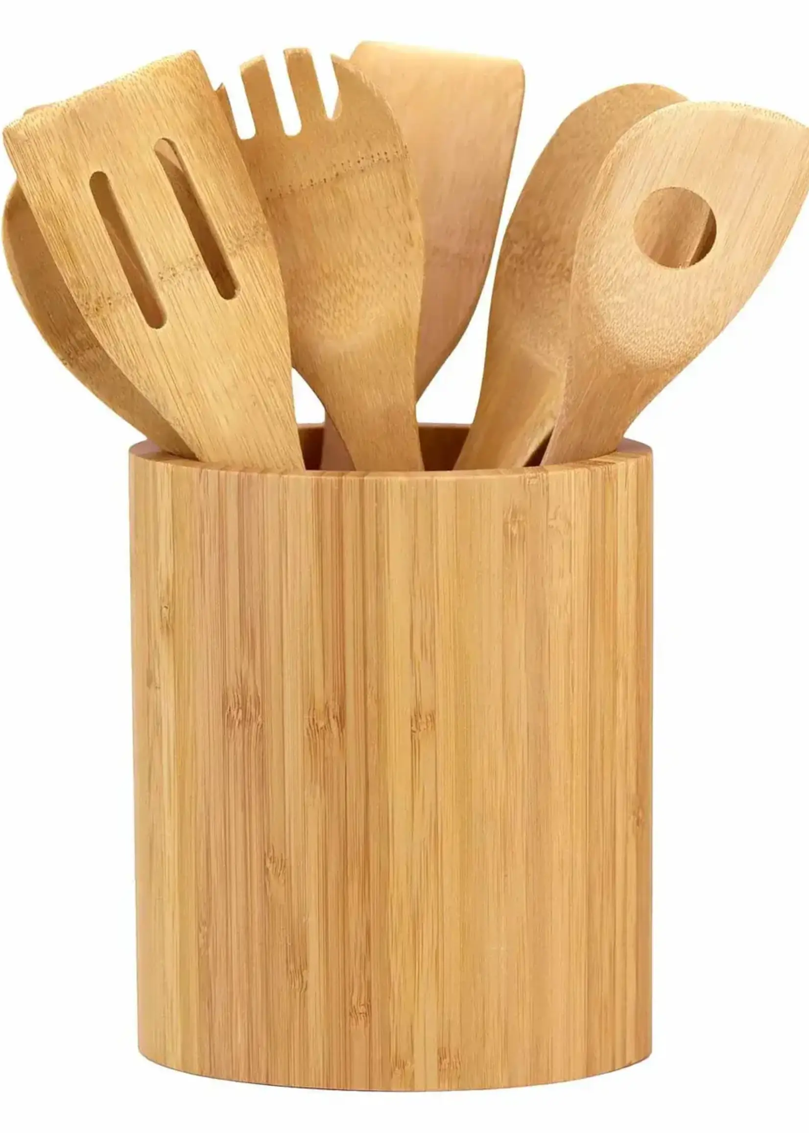 Bamboo Oval Utensil Holder
