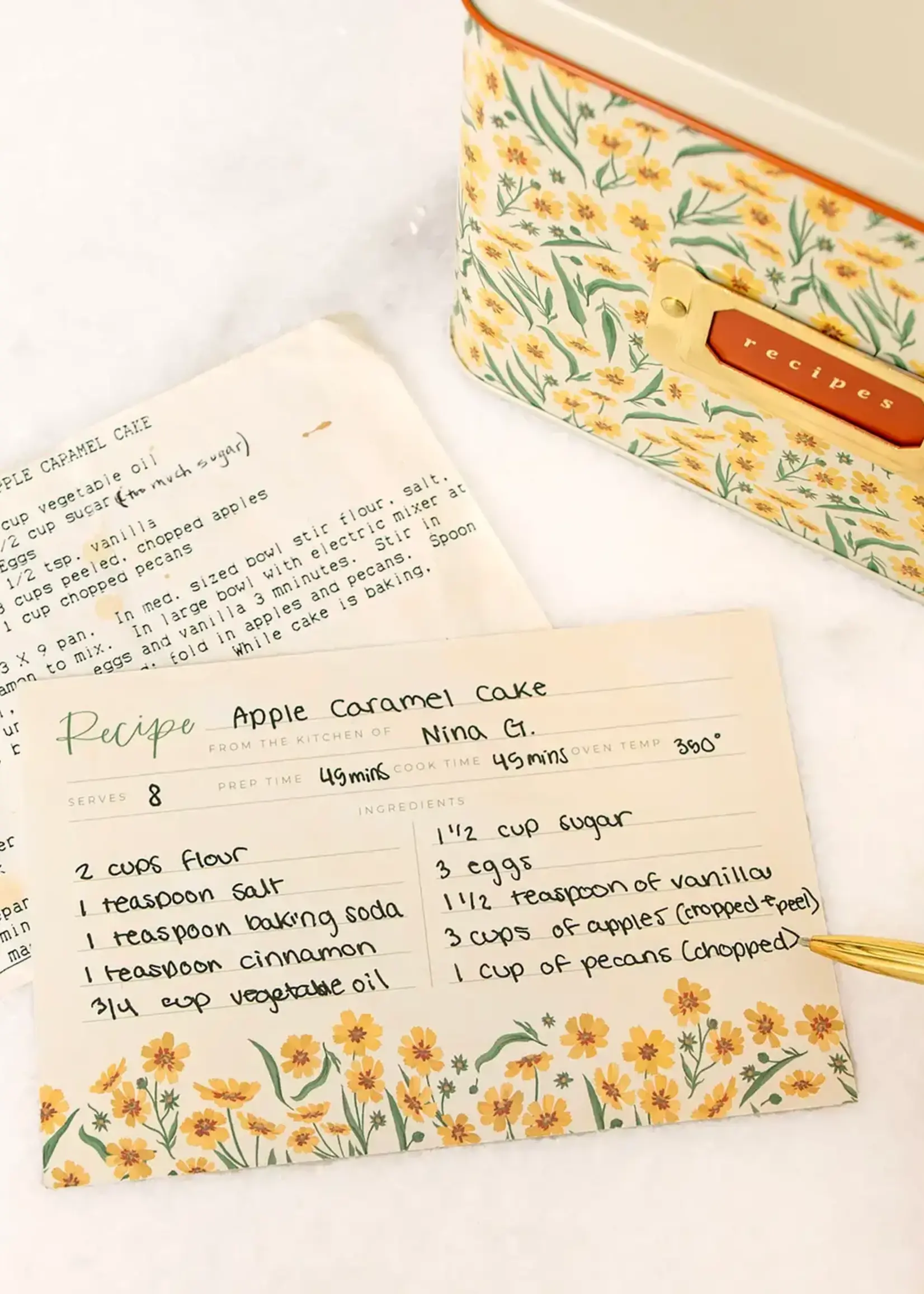 1Canoe2 Letterpress Goldenmane Recipe Cards