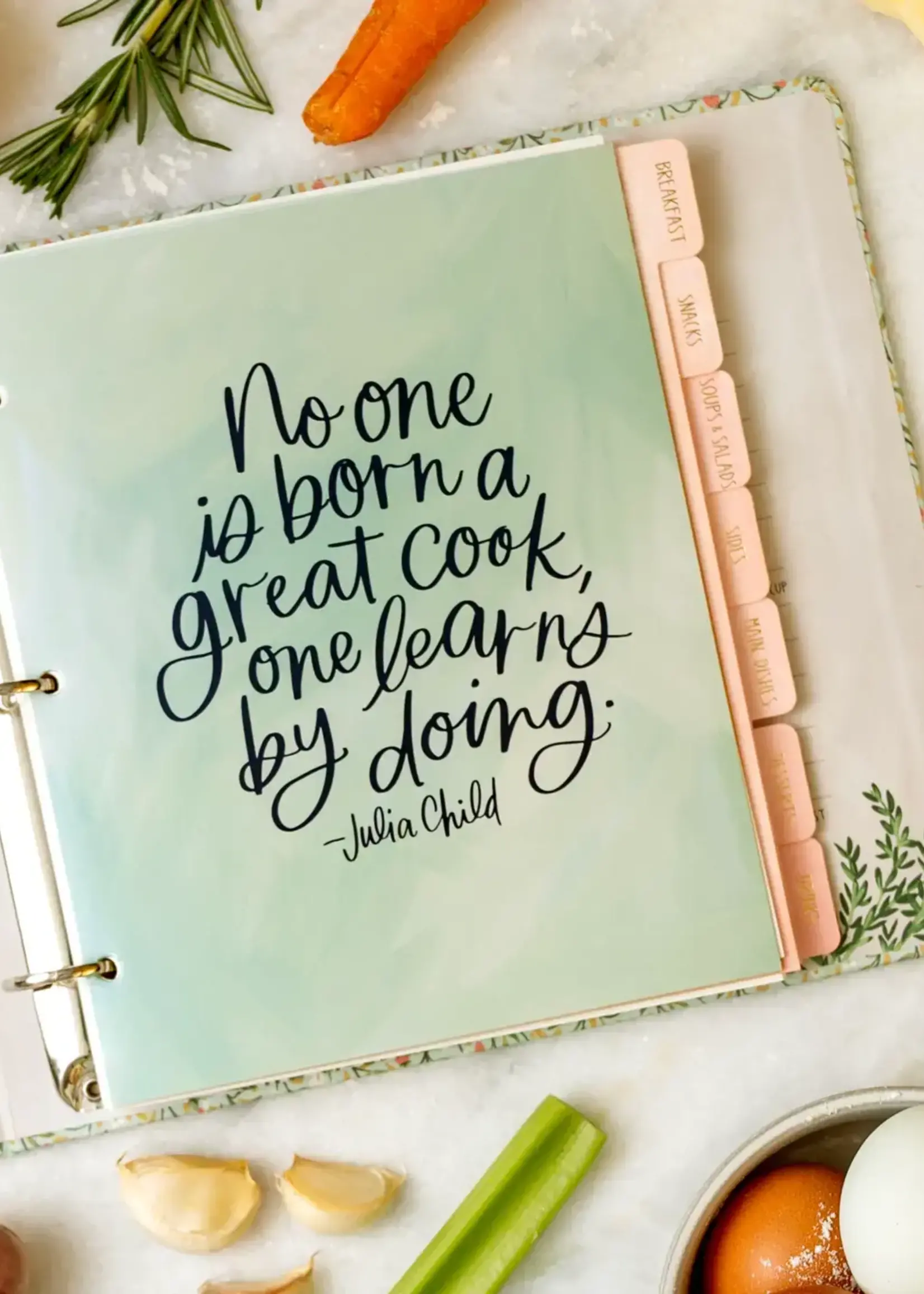 1Canoe2 Letterpress Strawberry Meadow Petite Recipe Binder