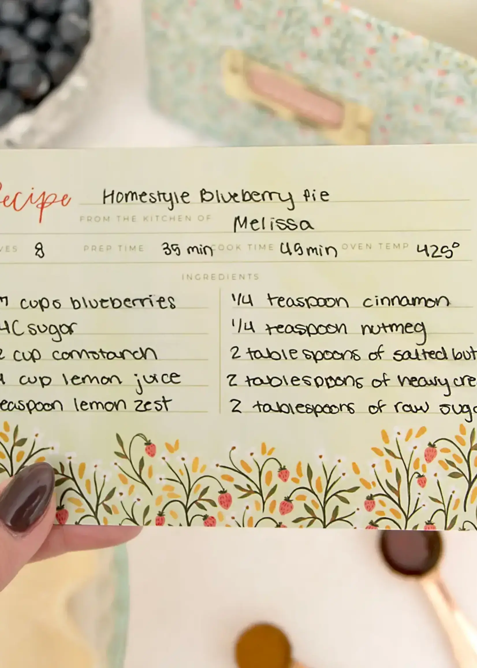 1Canoe2 Letterpress Strawberry Meadow Recipe Cards