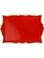 Vietri Florentine Red & Gold Handled Small Rectangular Tray Retired w/ Sale Price