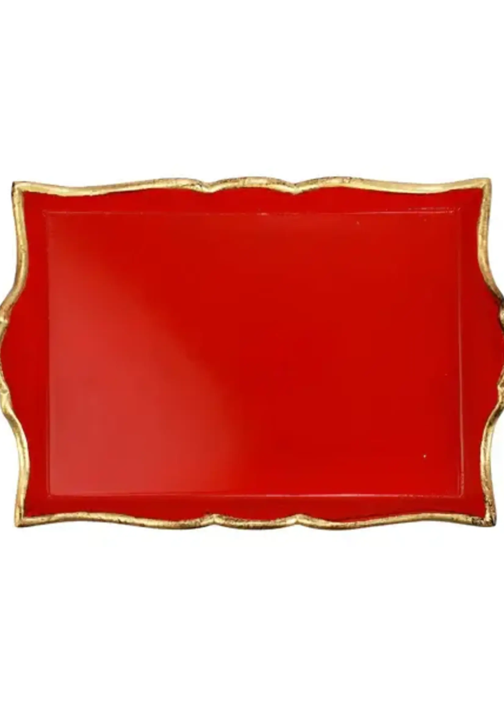 Vietri Florentine Red & Gold Handled Small Rectangular Tray Retired w/ Sale Price