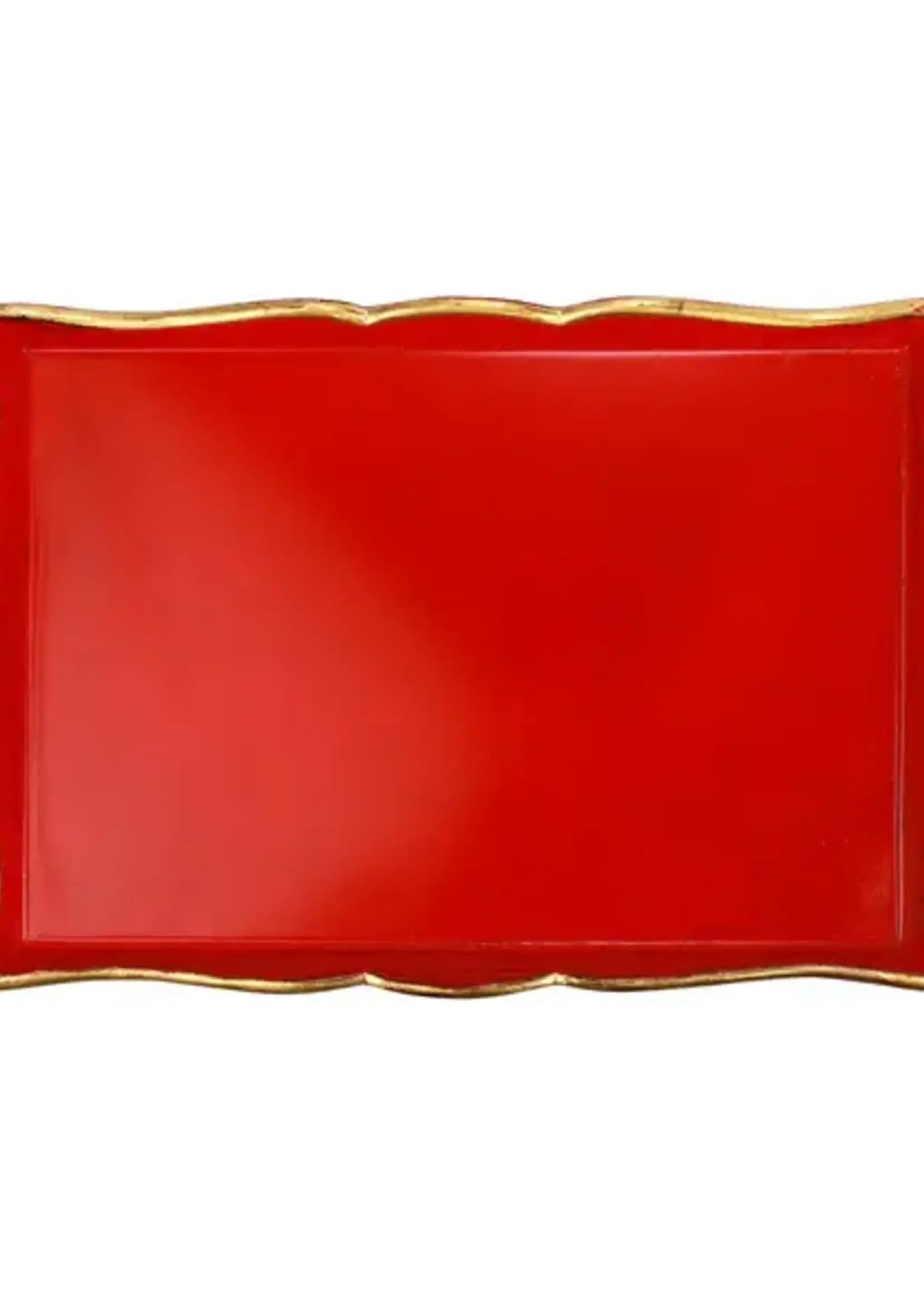 Vietri Florentine Red & Gold Handled Medium Rectangular Tray Retired w/ Sale Price