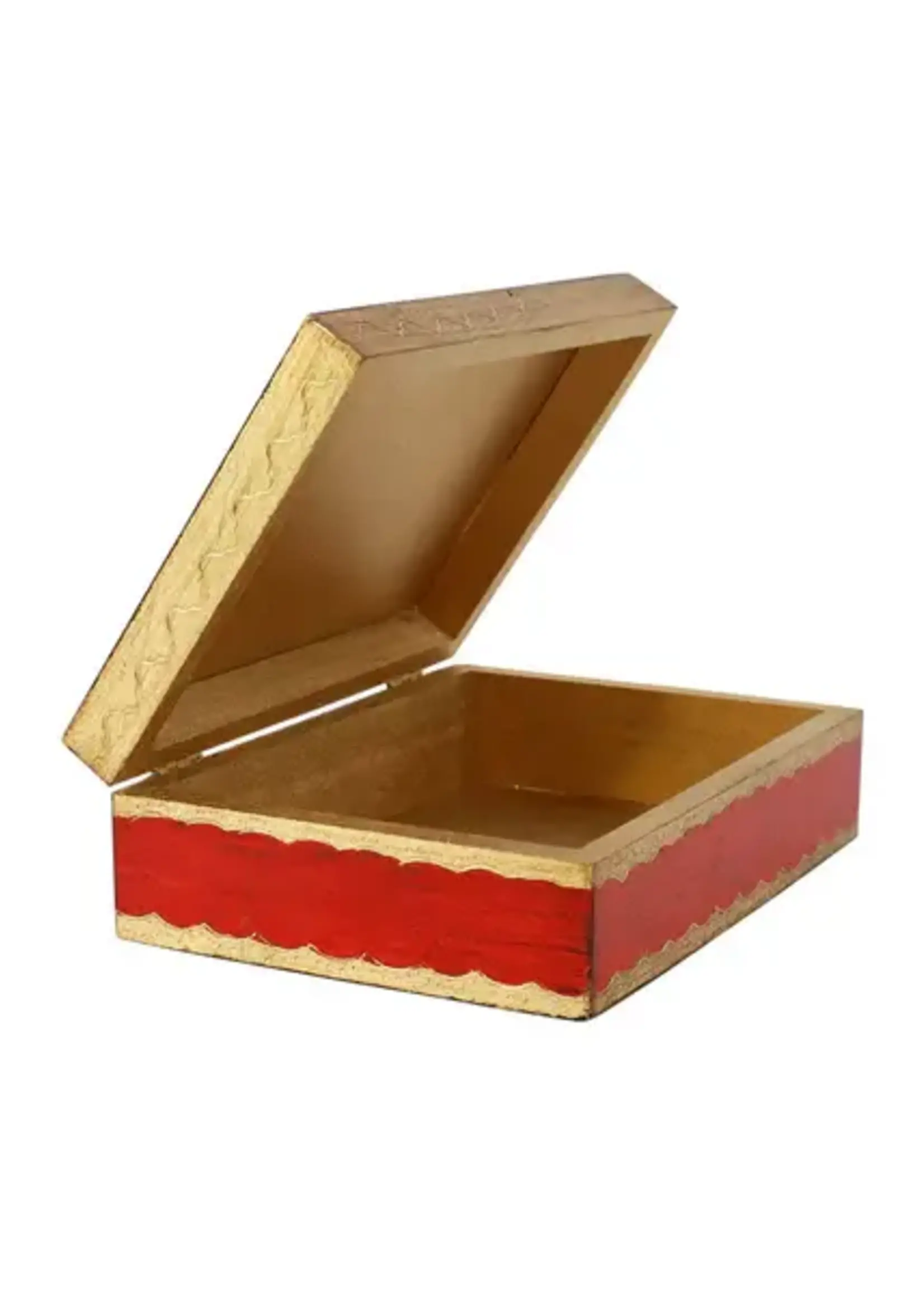 Vietri Florentine Wooden Red & Gold Box Retired w/ Sale Price