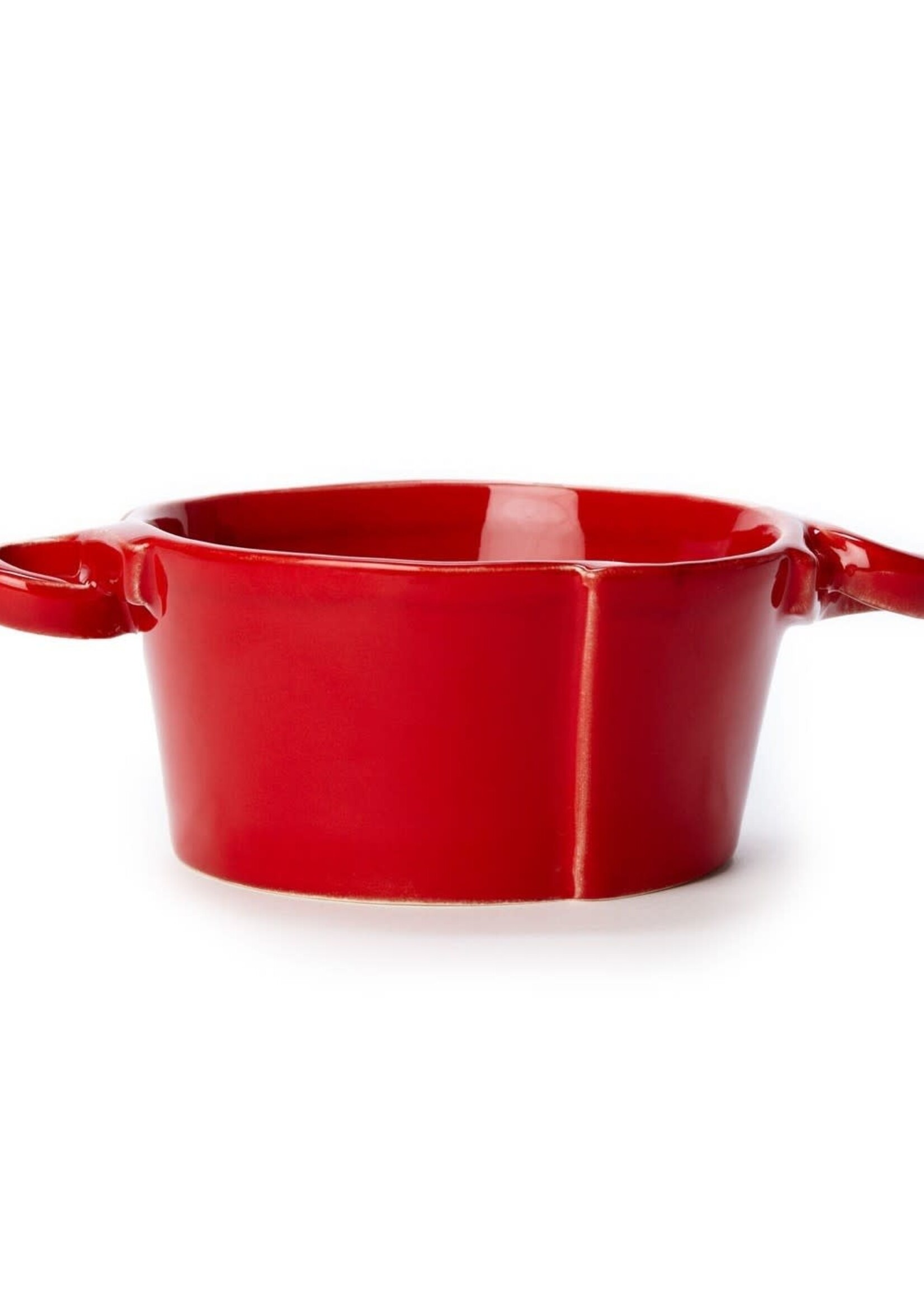 Vietri Lastra Sm Handled Bowl Red Retired