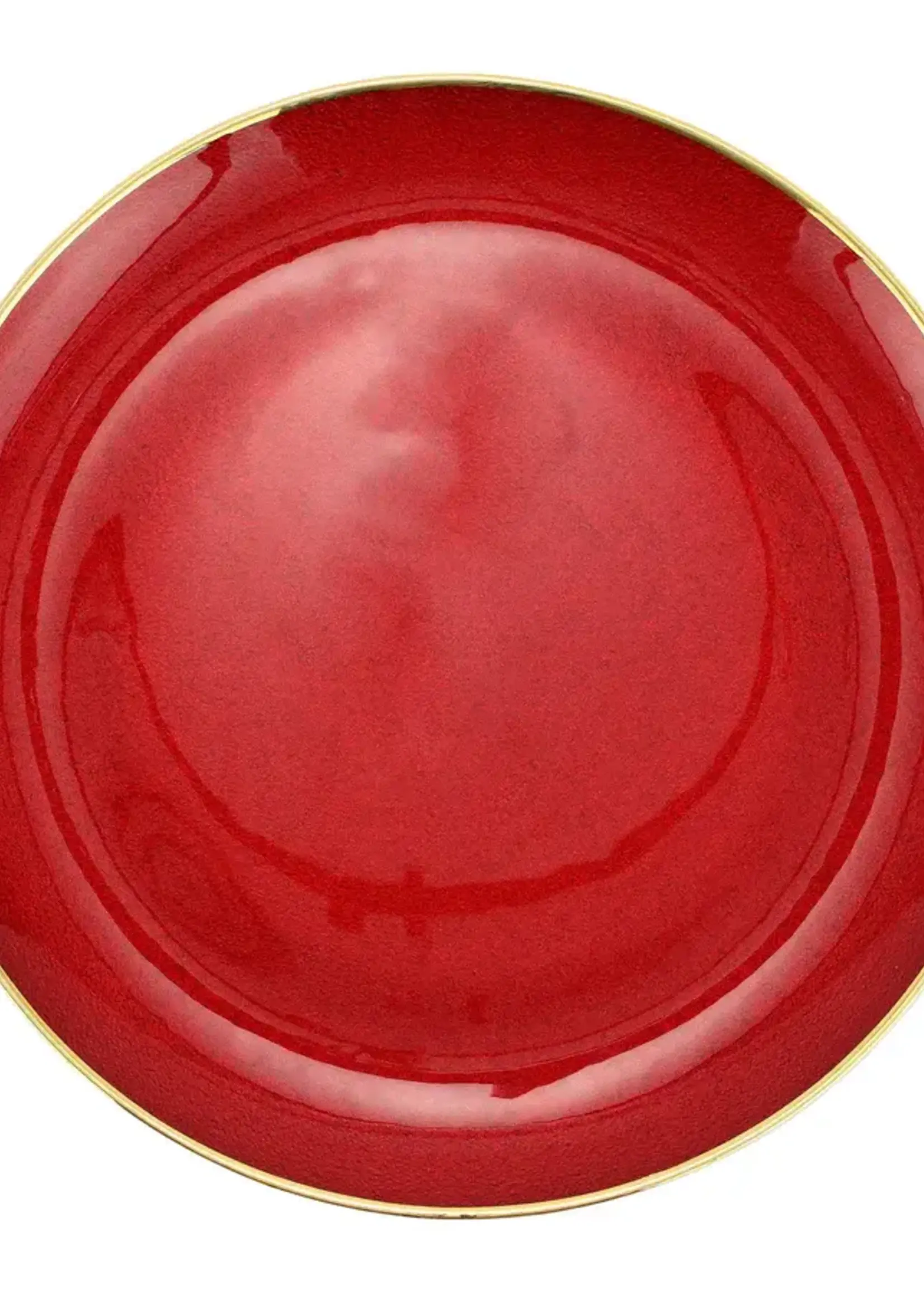 Vietri Metallic Glass Ruby Round Platter Retired w/ Sale Price