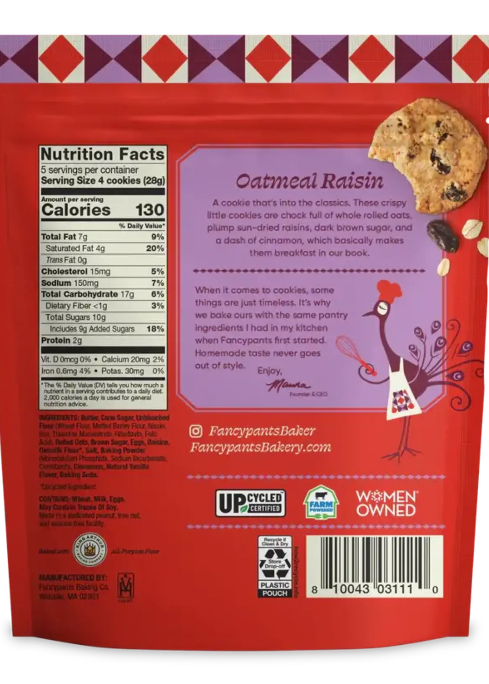Fancypants Baking Co. Oatmeal Raisin Cookies