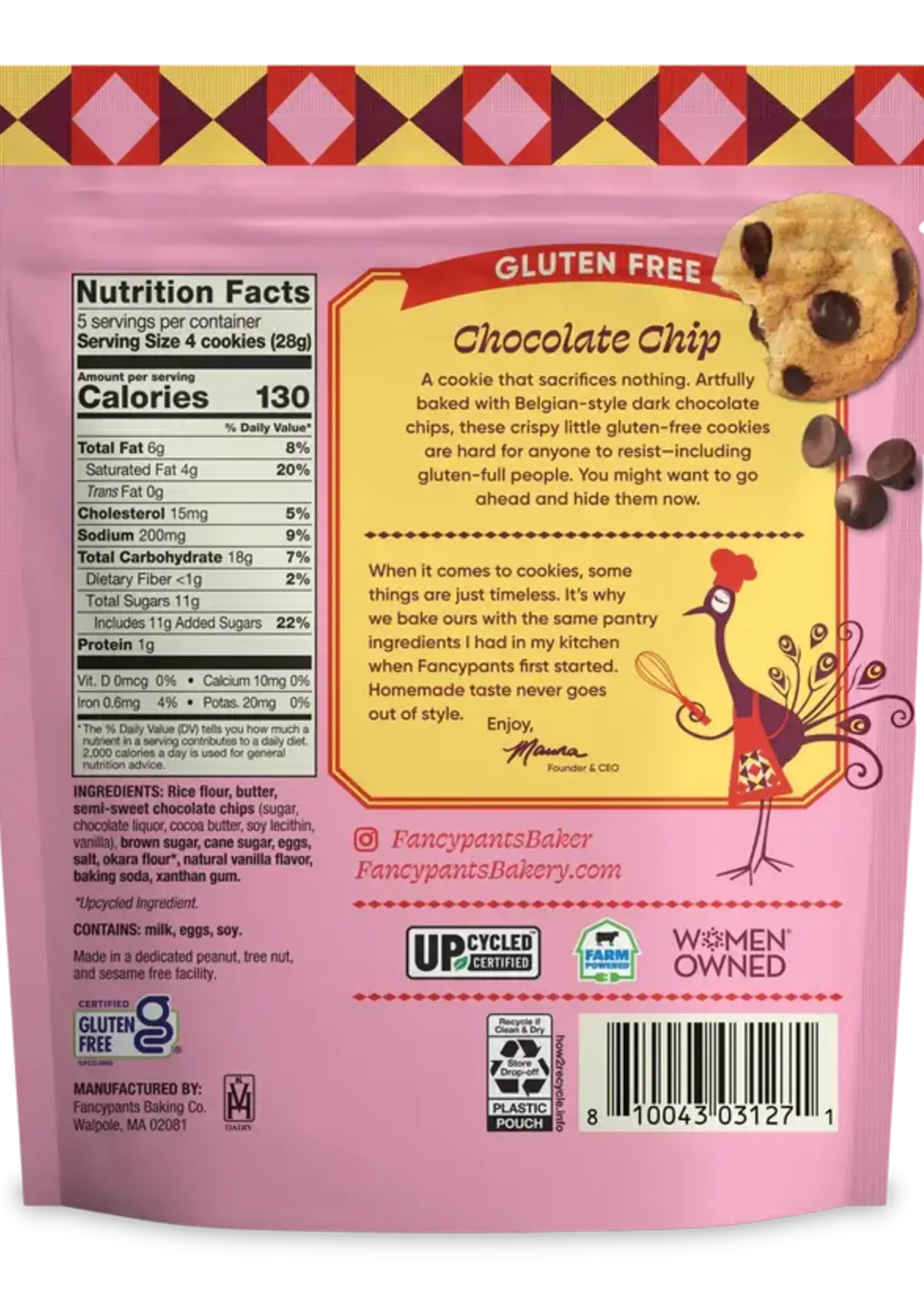 Fancypants Baking Co. Gluten Free Chocolate Chip Cookies