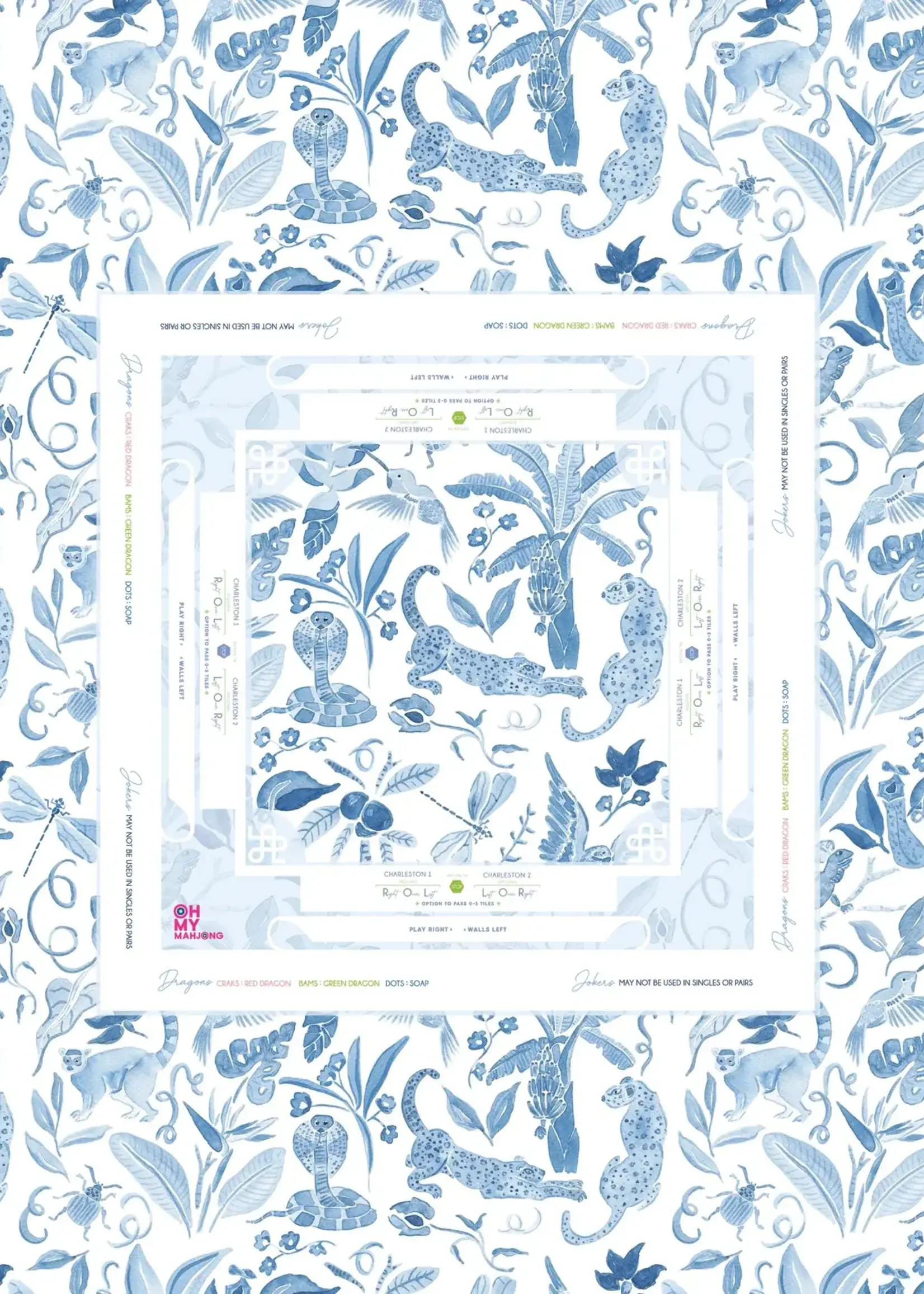 Oh My Mahjong Tablecloth : Amazon Blue