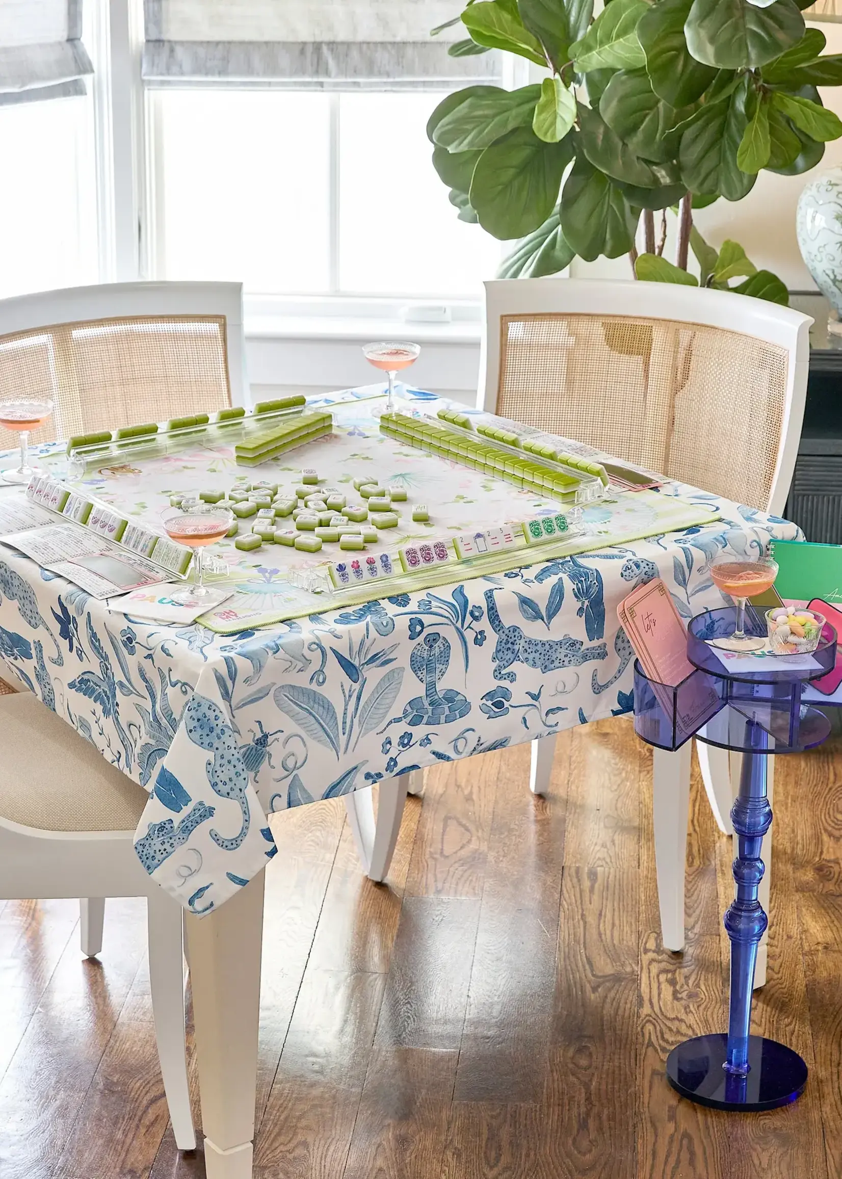 Oh My Mahjong Tablecloth : Amazon Blue