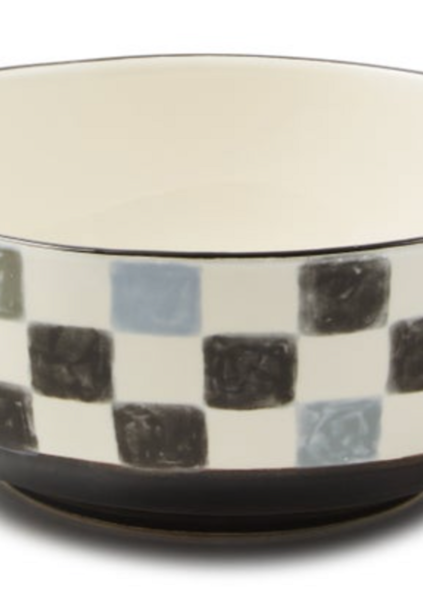 MacKenzie + Childs Black Check Serving Bowl