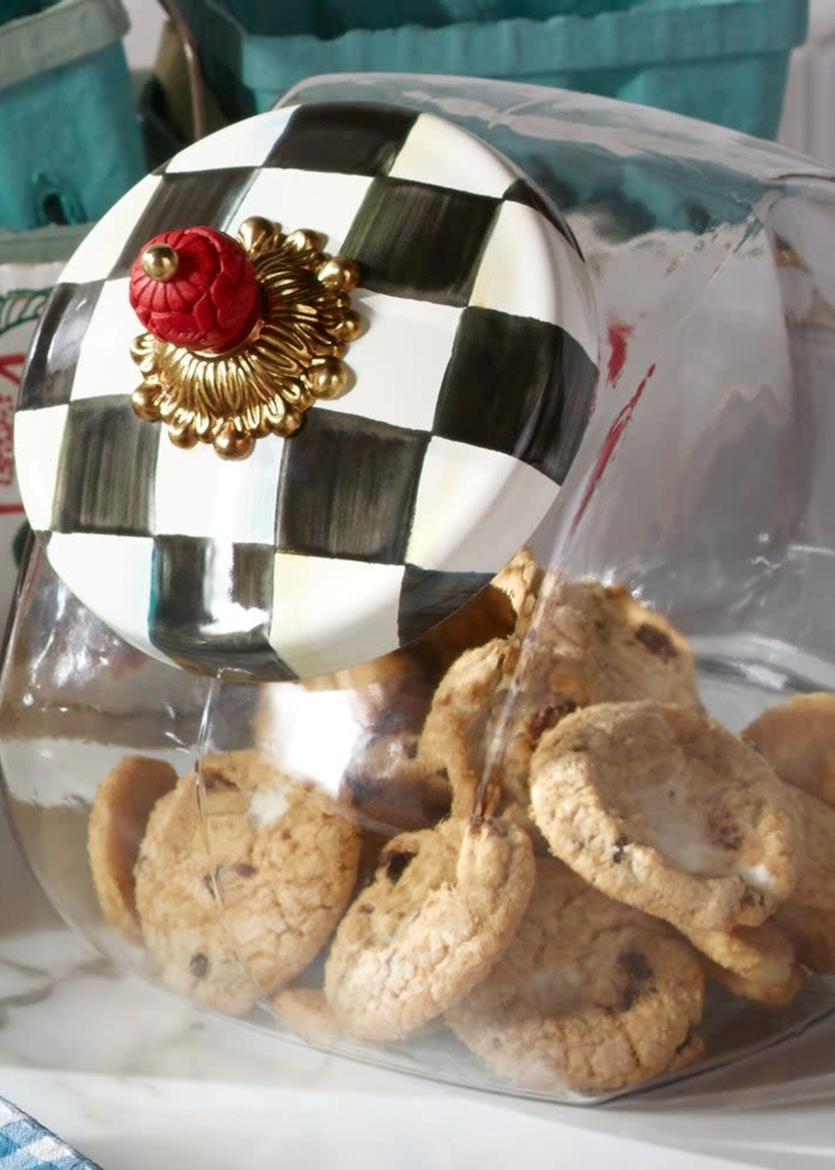 MacKenzie + Childs Cookie Jar with Lid :