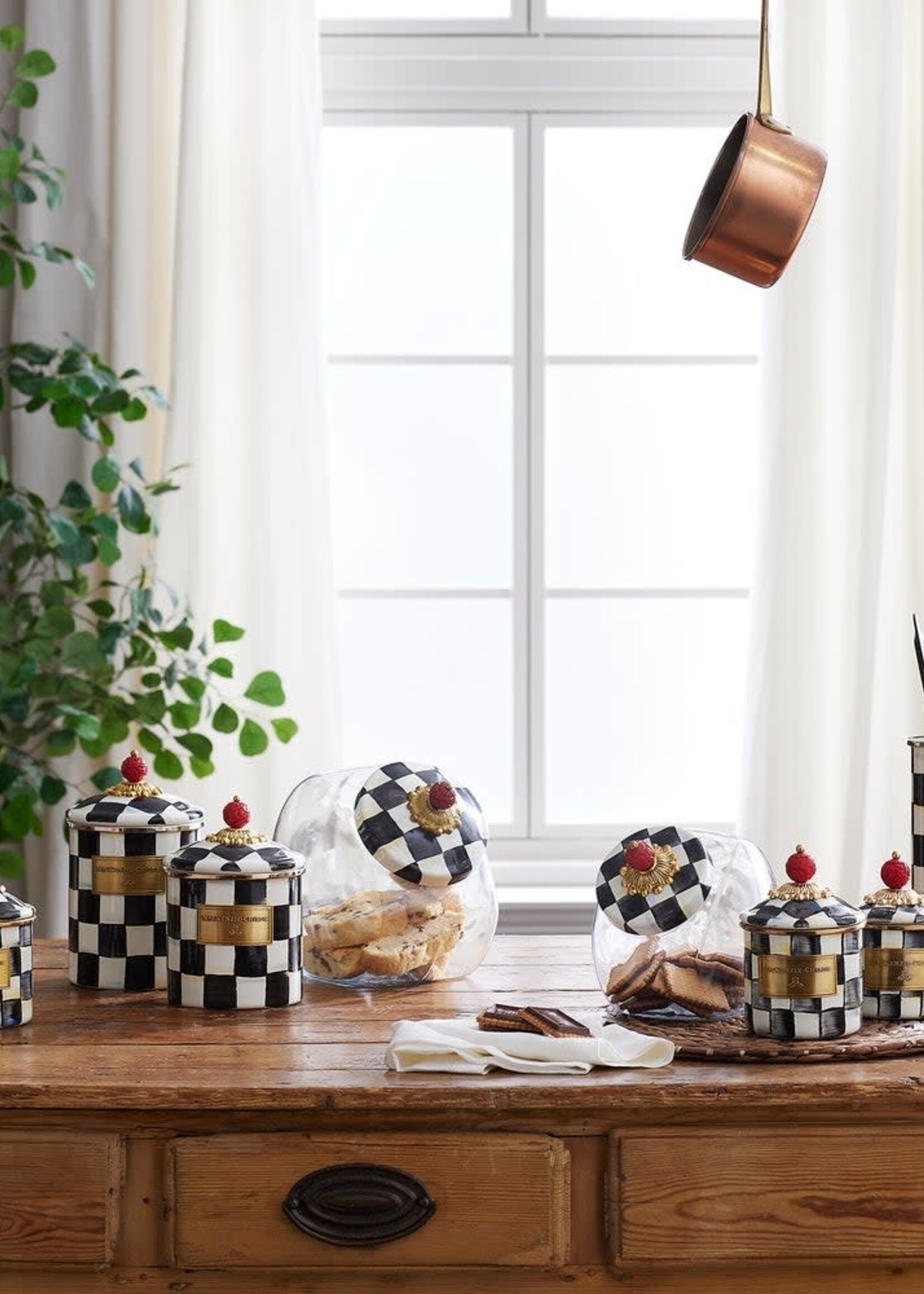 MacKenzie + Childs Cookie Jar with Lid :