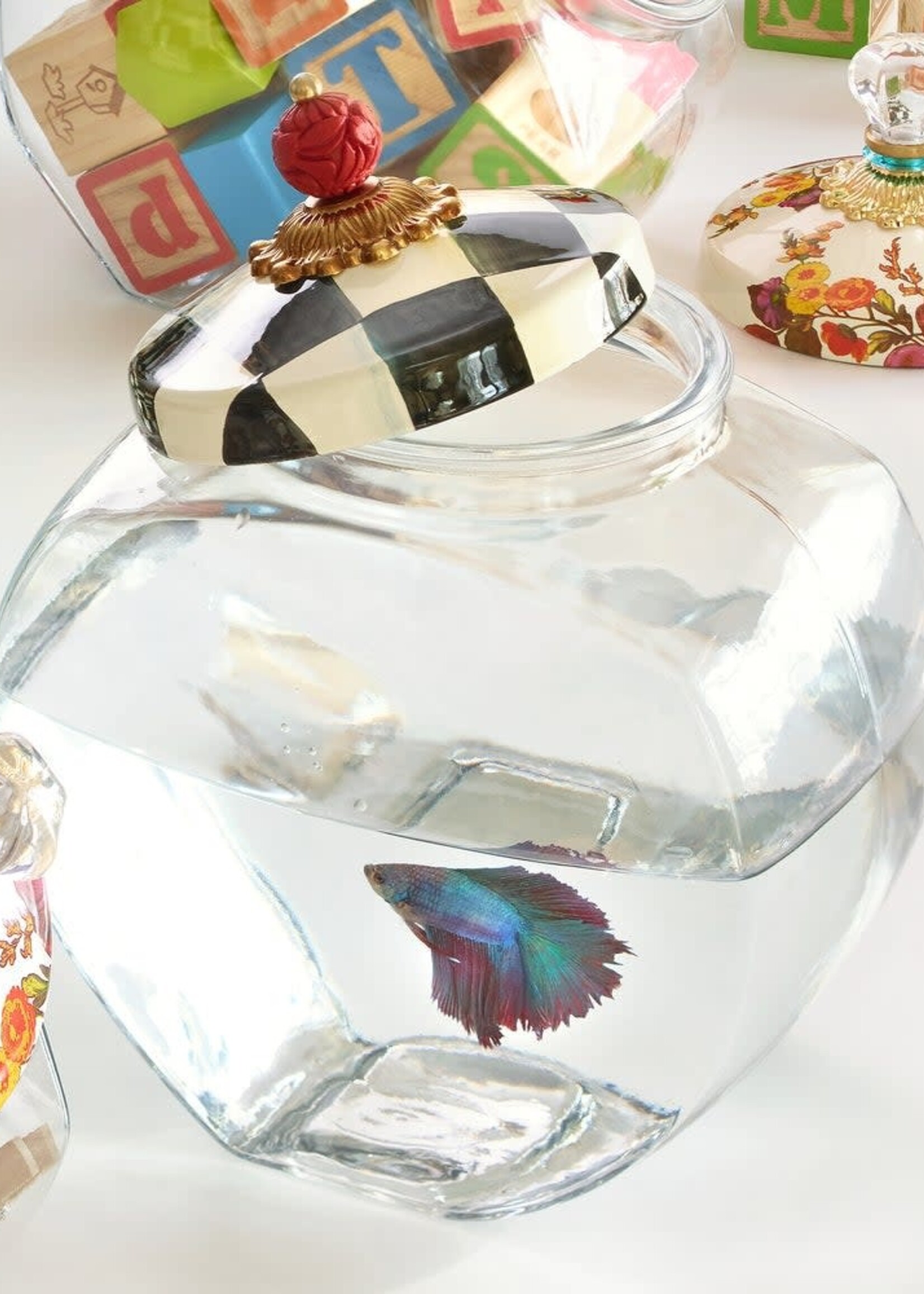 MacKenzie + Childs Cookie Jar with Lid :